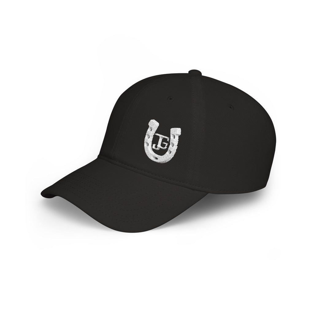 JG-Embroidered Horseshoe Logo Cap — Low Profile Baseball Hat