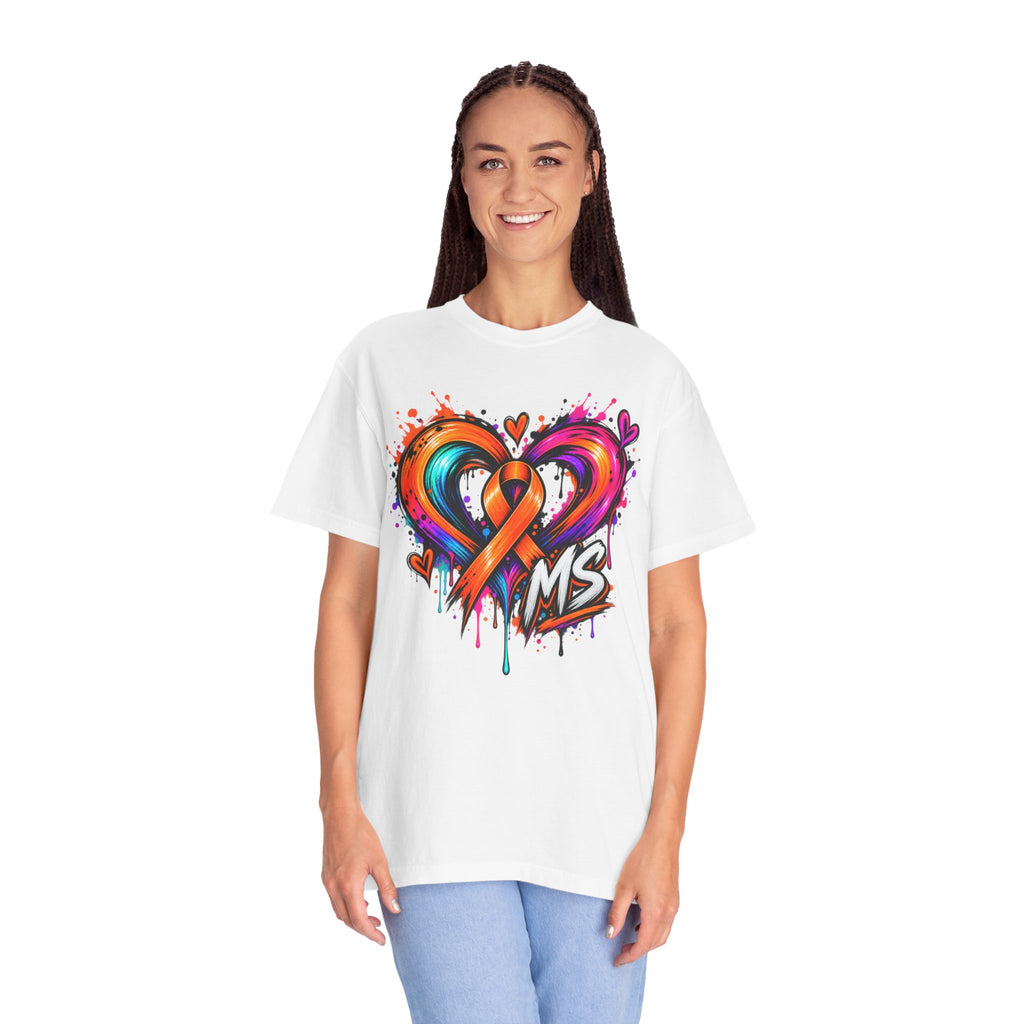 MS- Awareness Heart Ribbon T-Shirt — “Not All Wounds Are Visible” Neuropathy Support Tee