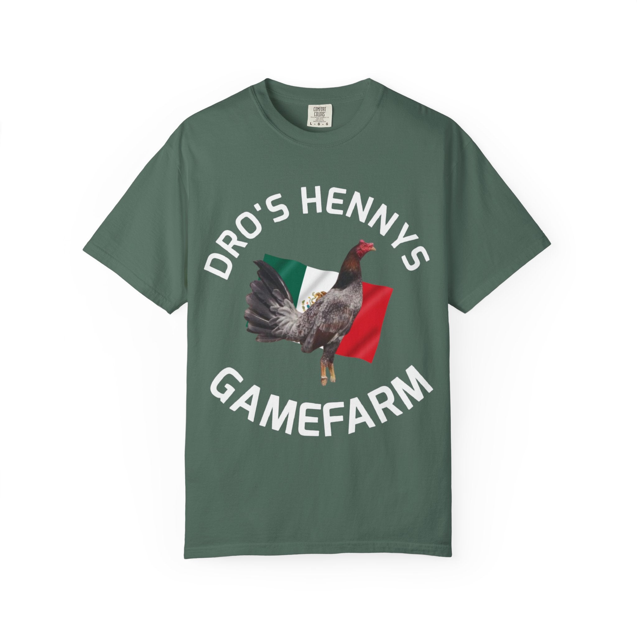 Henny- Gamefarm Rooster T-Shirt — "Dro's Henny's Gamefarm" Poultry Farm Tee