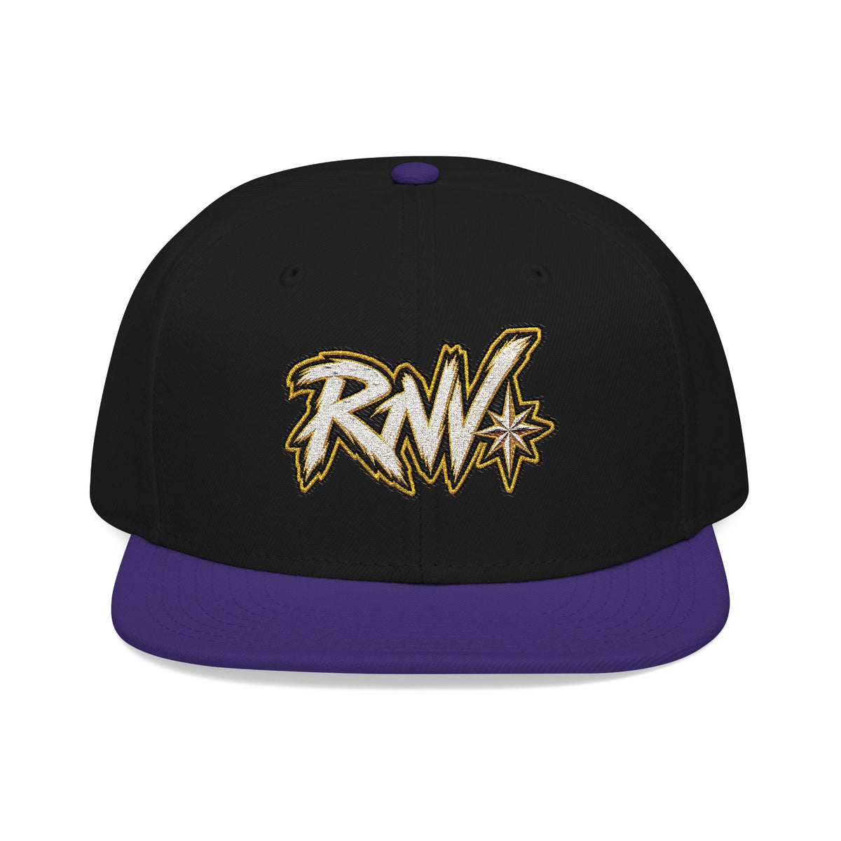 Hat-Embroidered Gold Graffiti Snapback Hat