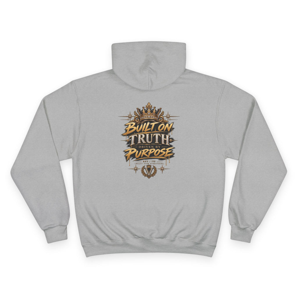 Verité -Champion Hoodie — "Built on Truth & Purpose" White Pullover