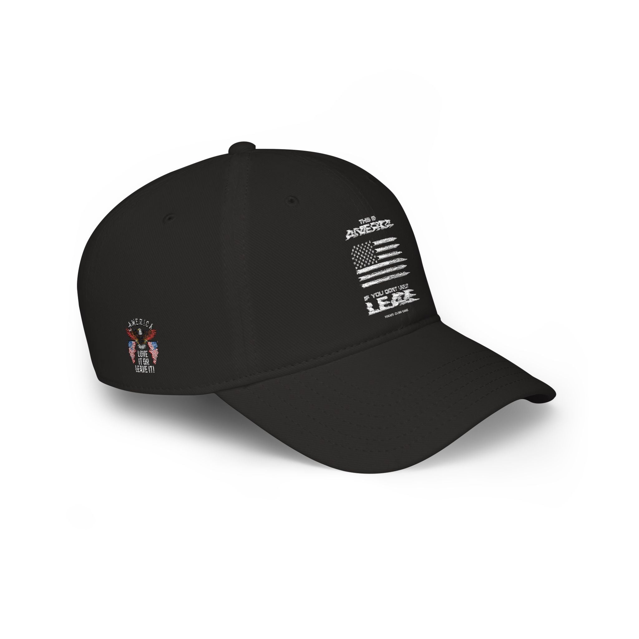 Ant-Low Profile Baseball Cap — Distressed American Flag "America First" Patriotic Hat