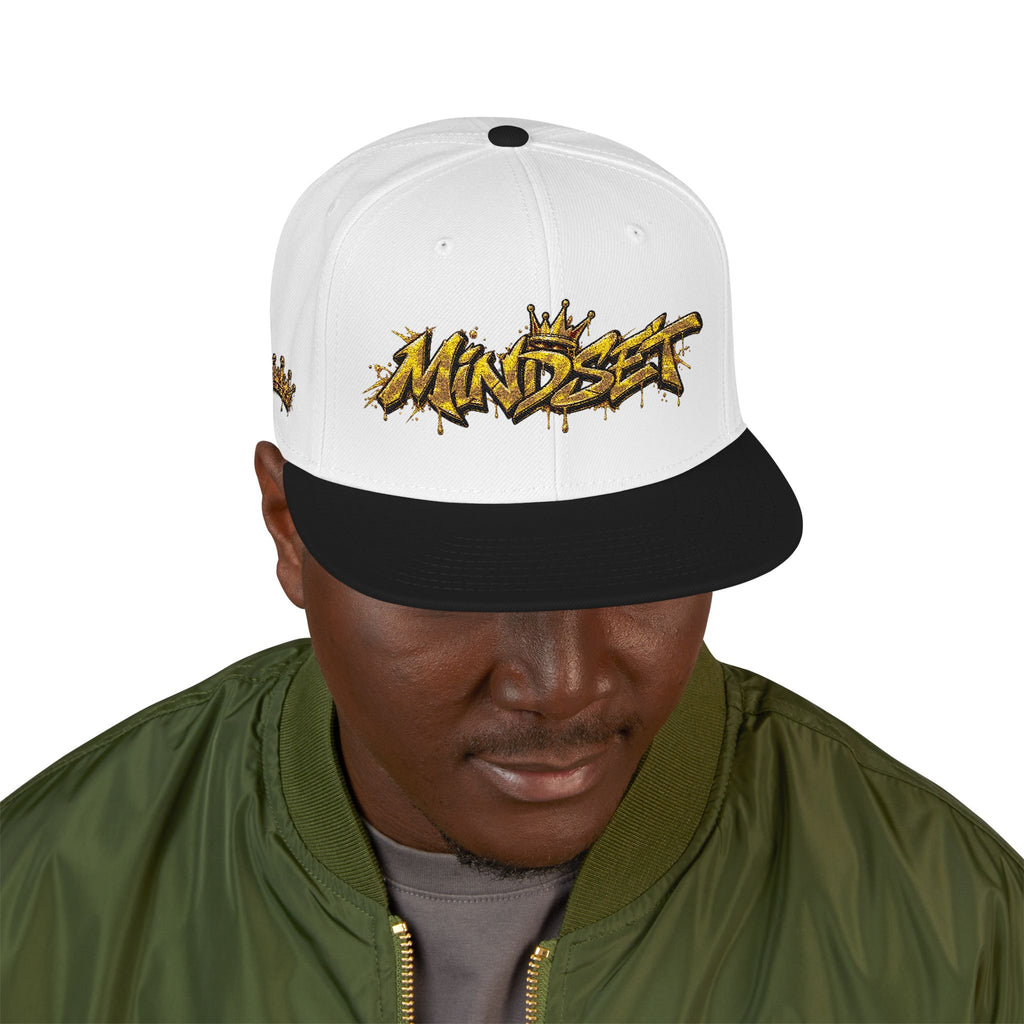 Hat-Embroidered Gold Graffiti Snapback Hat