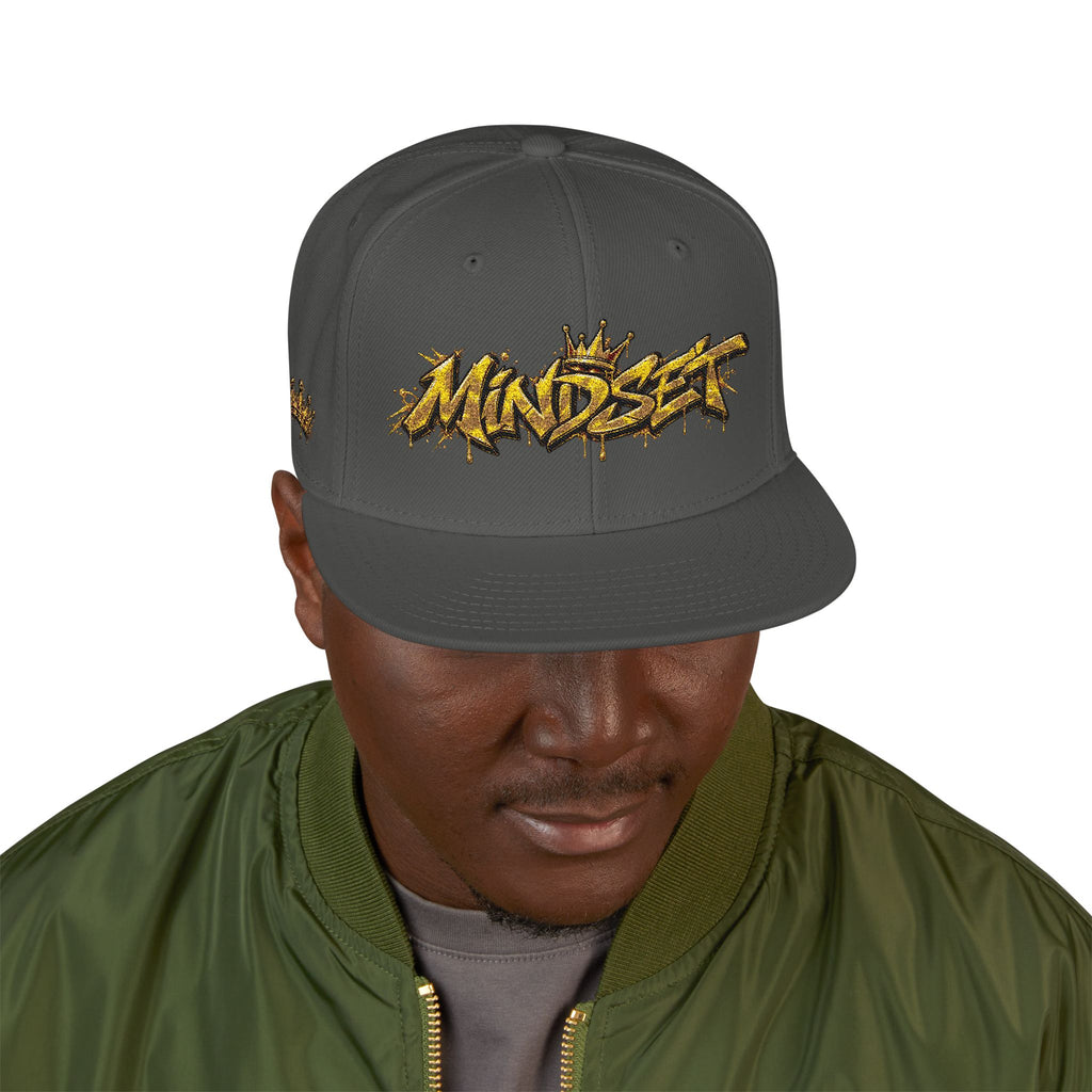 Hat-Embroidered Gold Graffiti Snapback Hat