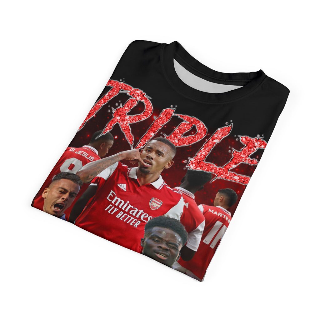 Team-Triple Threat Arsenal Football Tee — Arsenal Players Graphic Shirt