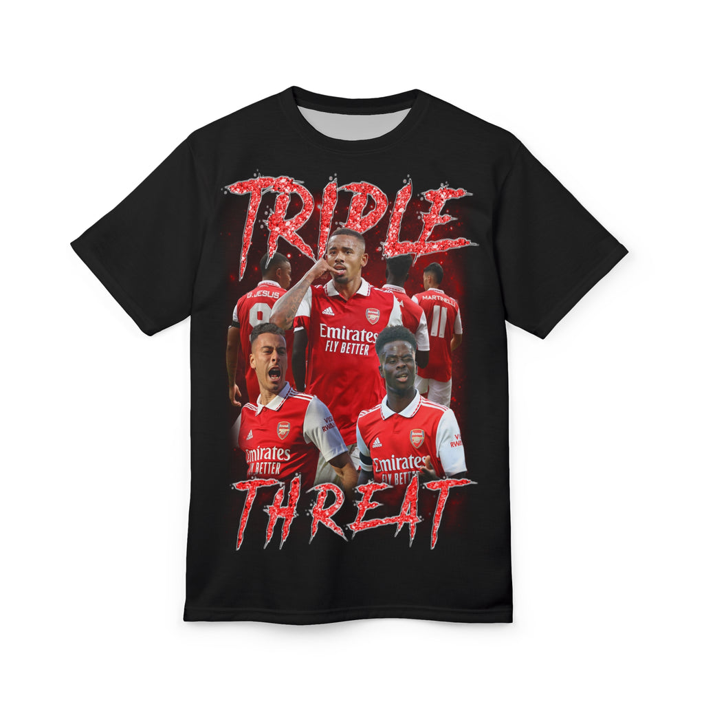 Team-Triple Threat Arsenal Football Tee — Arsenal Players Graphic Shirt