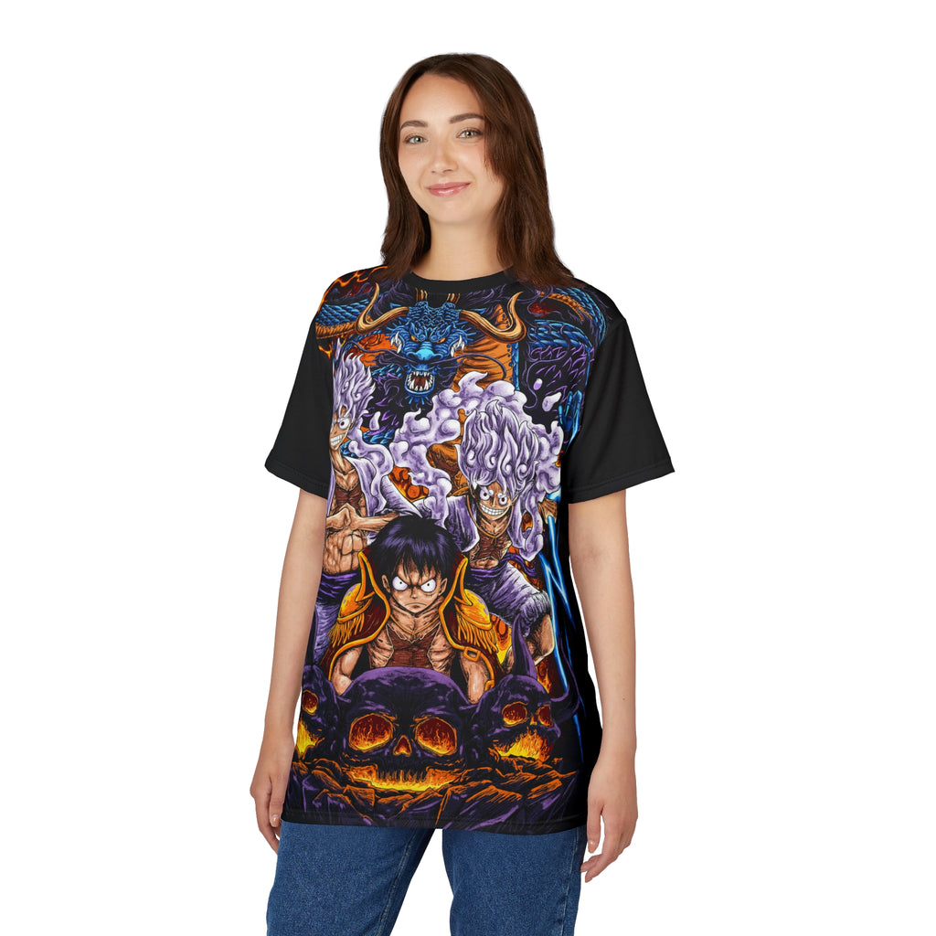 Anime- Pirate Crew Graphic Tee — Luffy & Crew Skull Fantasy T-Shirt