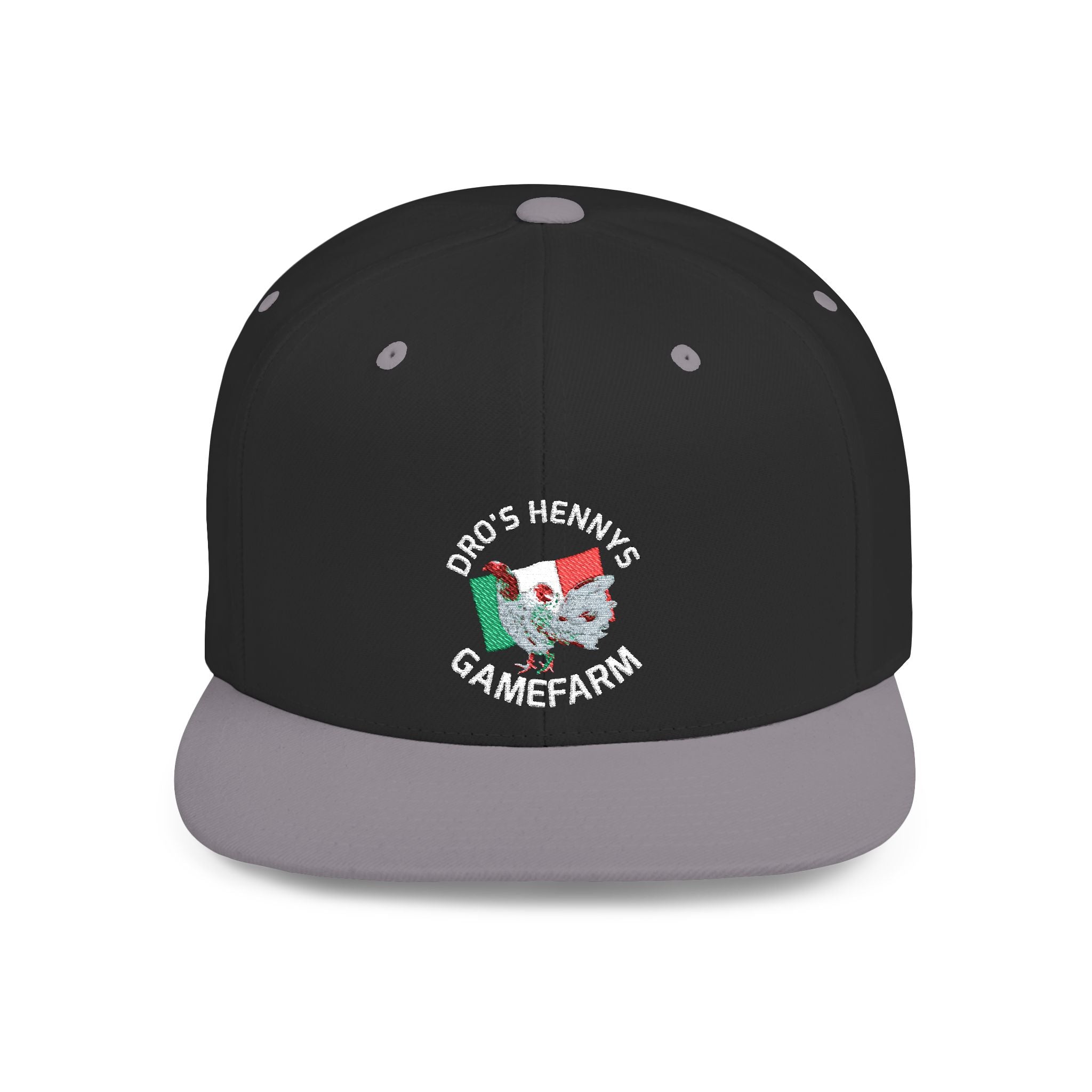 Henny- Flat Bill Snapback Hat — Dro's Henny's Gamefarm Logo Cap