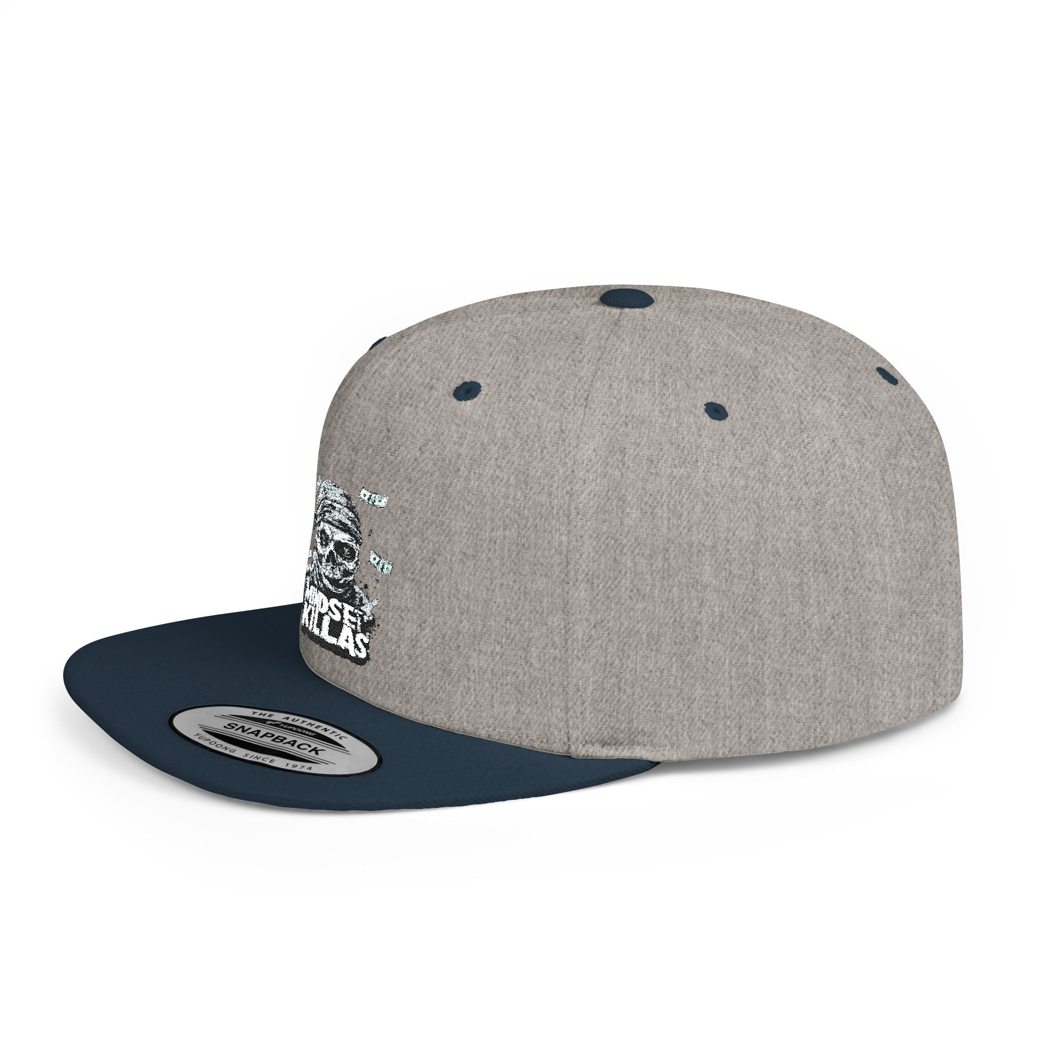 Mindset-Snapback Hat — "Kille" Skull Graphic Flat Bill Cap