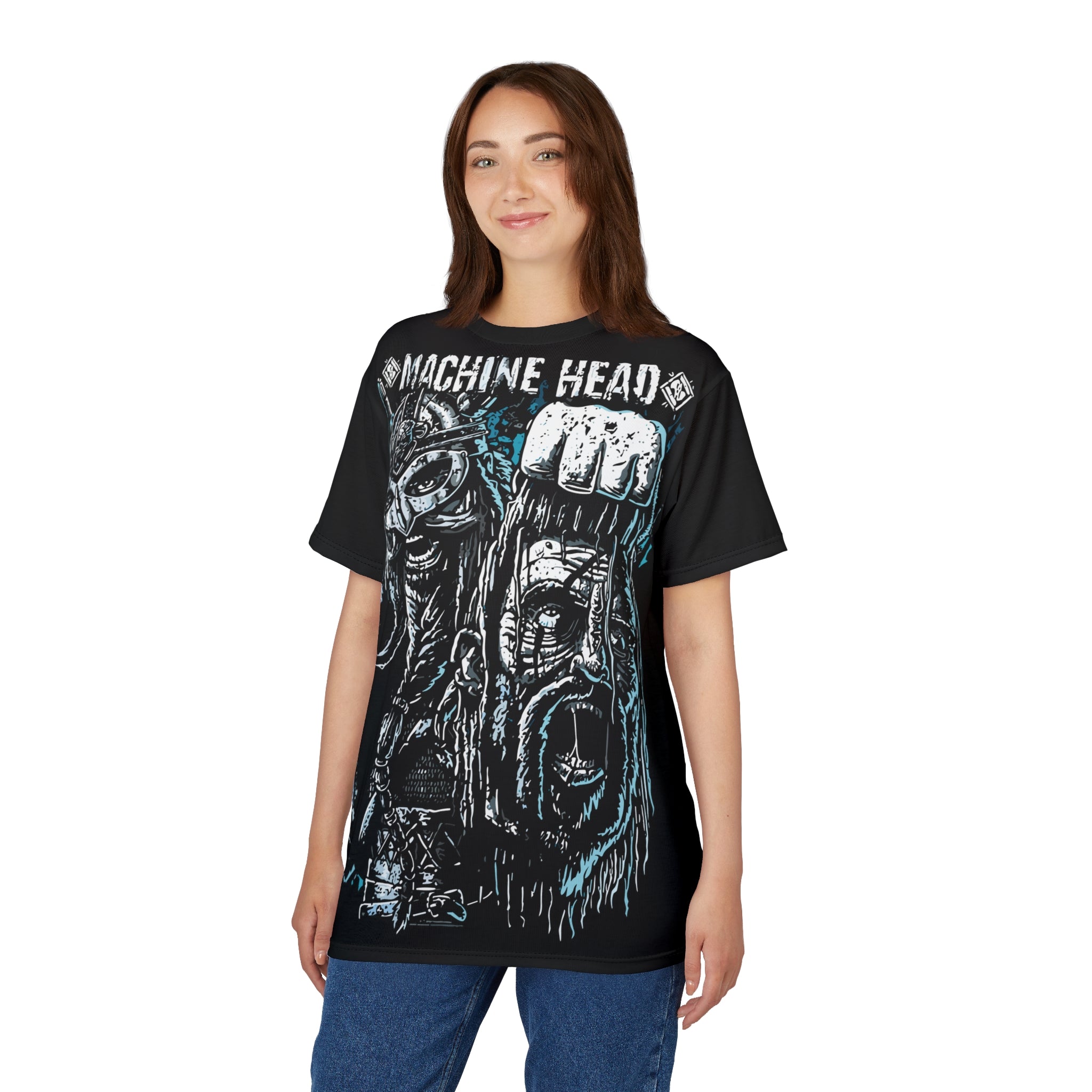 Metal- Machine Head Viking Skull Tee — Heavy Metal Band Graphic T-Shirt