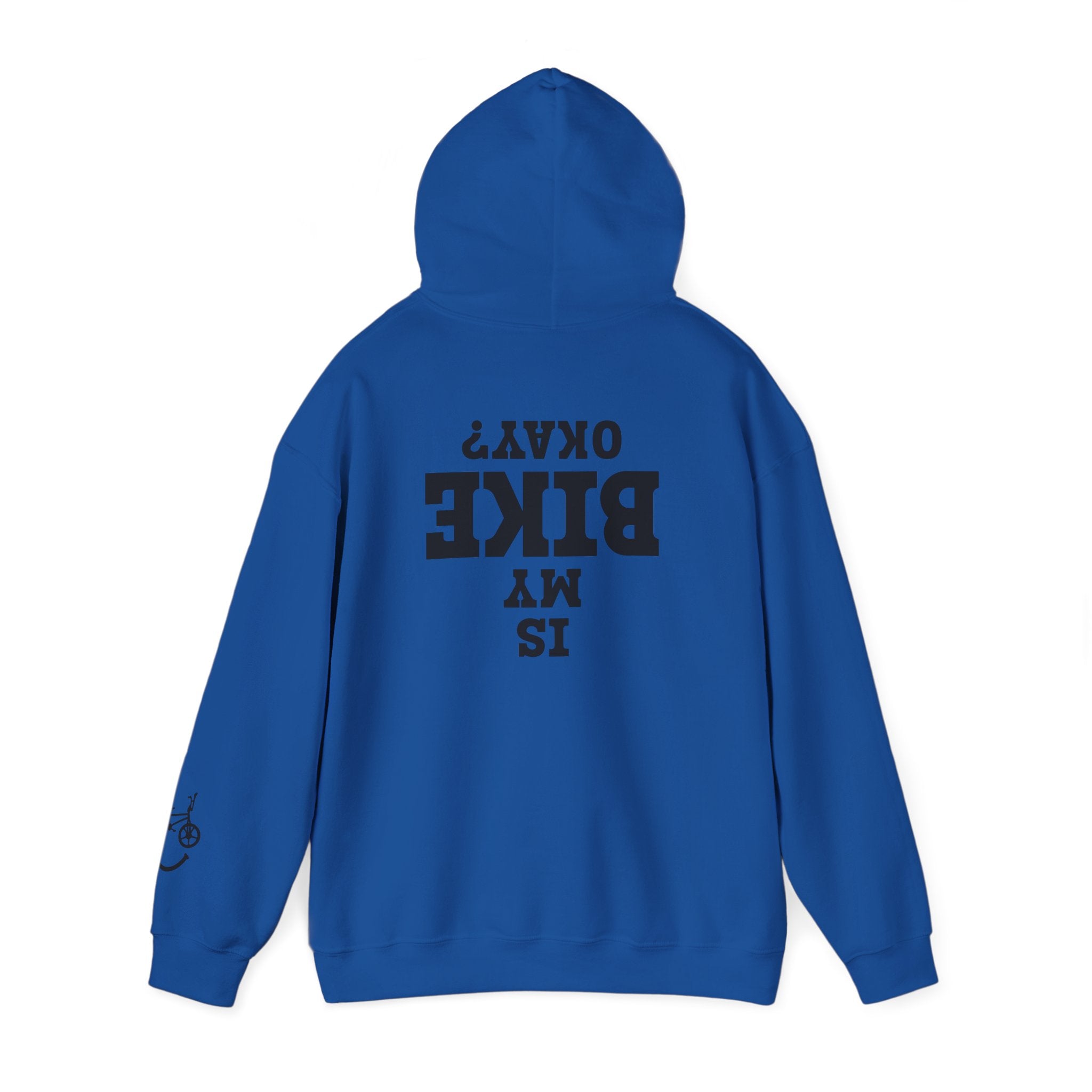 Rad-Biker American Flag Hoodie — 'Is My Bike Okay?' Graphic Hooded Sweatshirt
