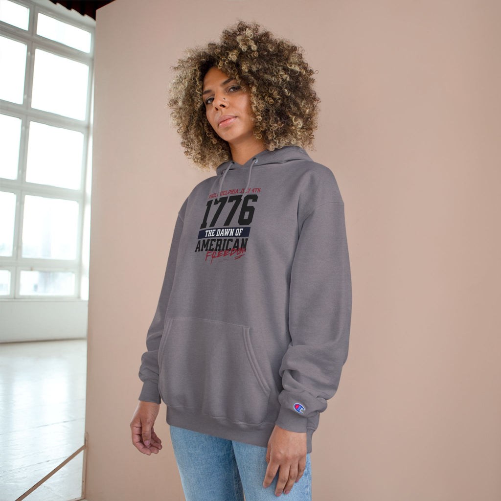 Ant-Patriotic 1776 Hoodie — "Love It or Leave It" American Flag Champion Hoodie