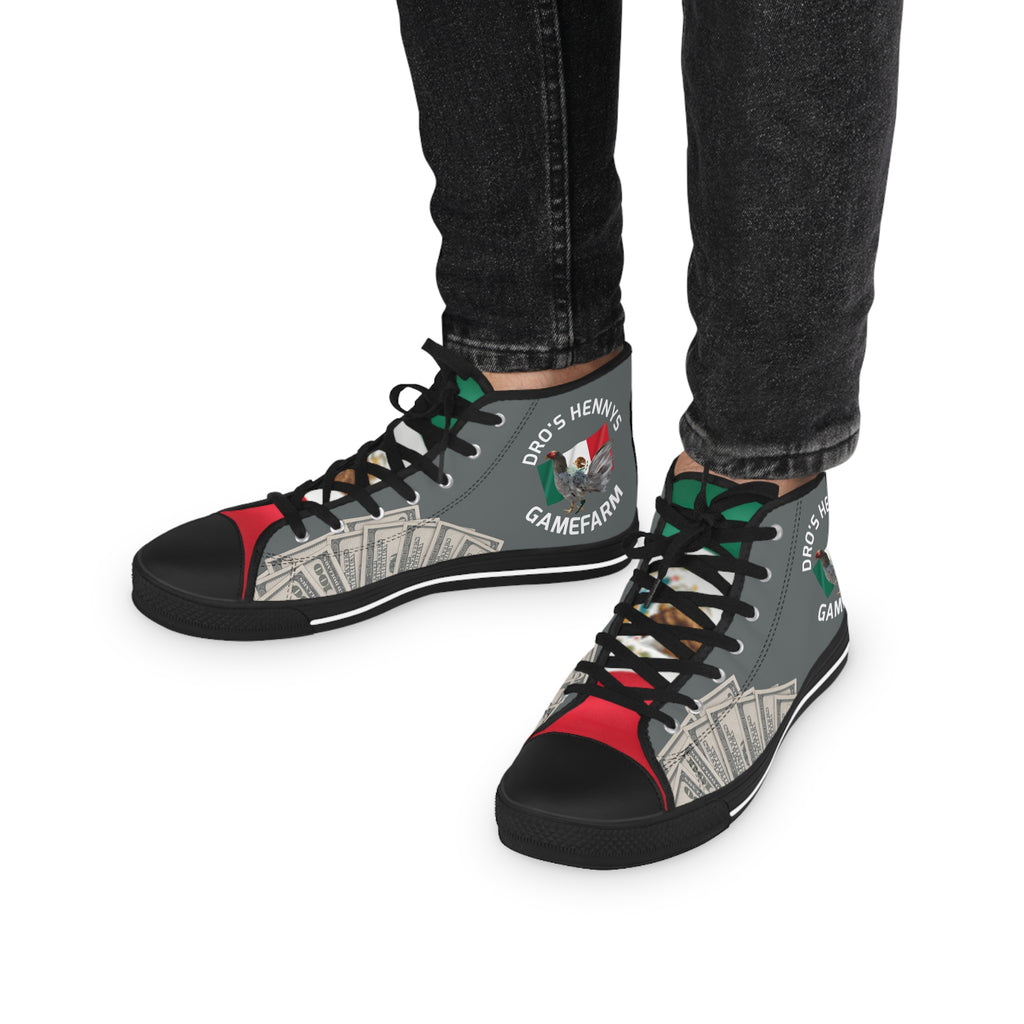 Henny-High Top Sneakers — Money Graphic with 'HENNY'S' Logo
