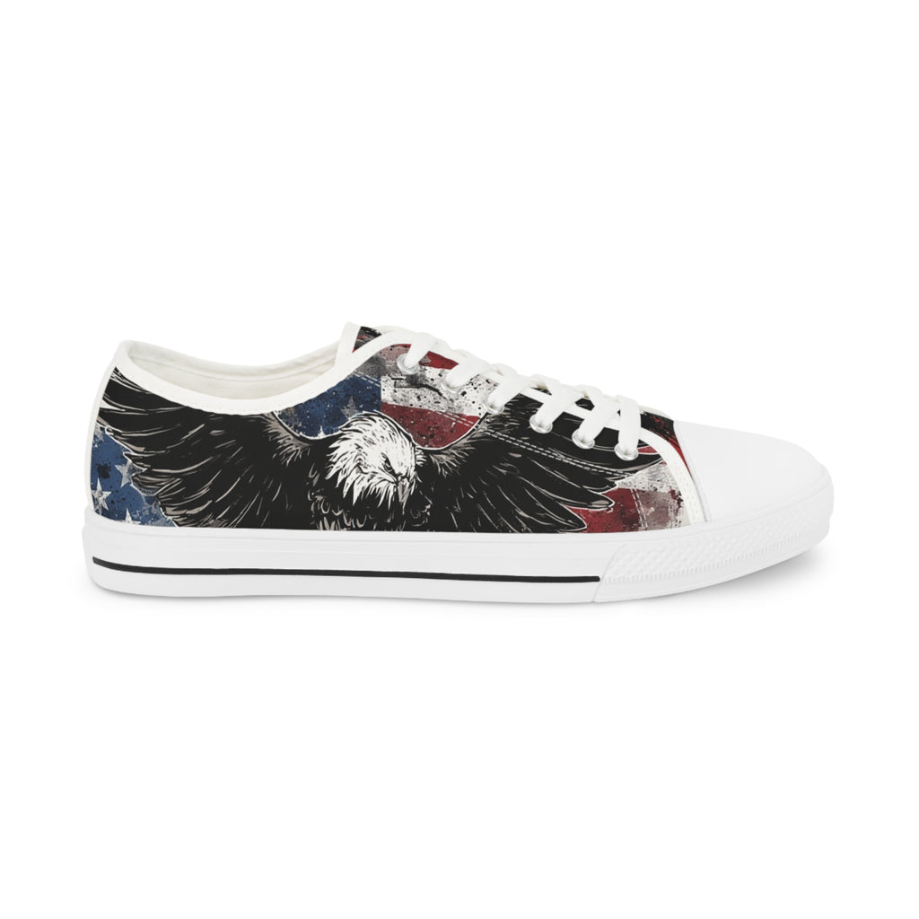 Mindset-Patriotic Eagle Low Top Sneakers — American Flag Graphic Men’s Shoes