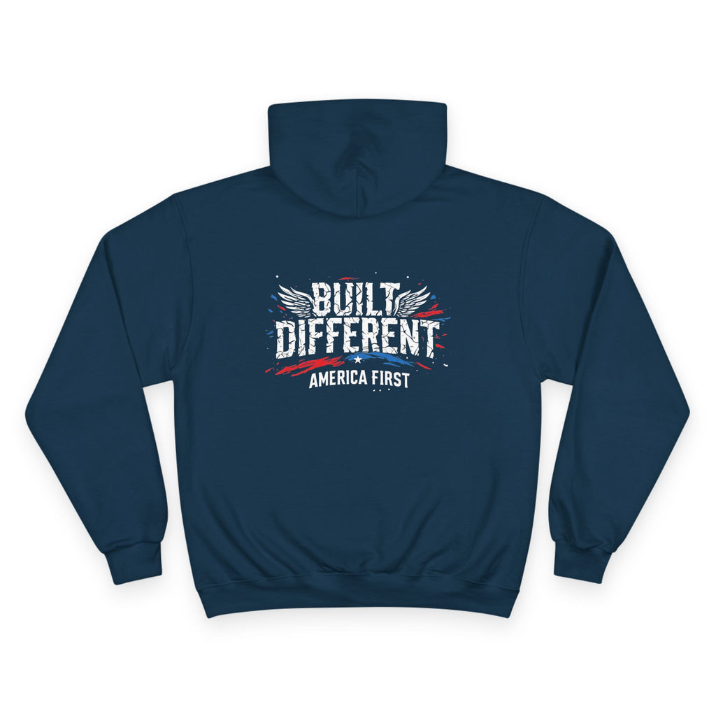 Ant-America Hoodie - "Love It or Leave It" / "Built Different - America First" Patriotic Pullover