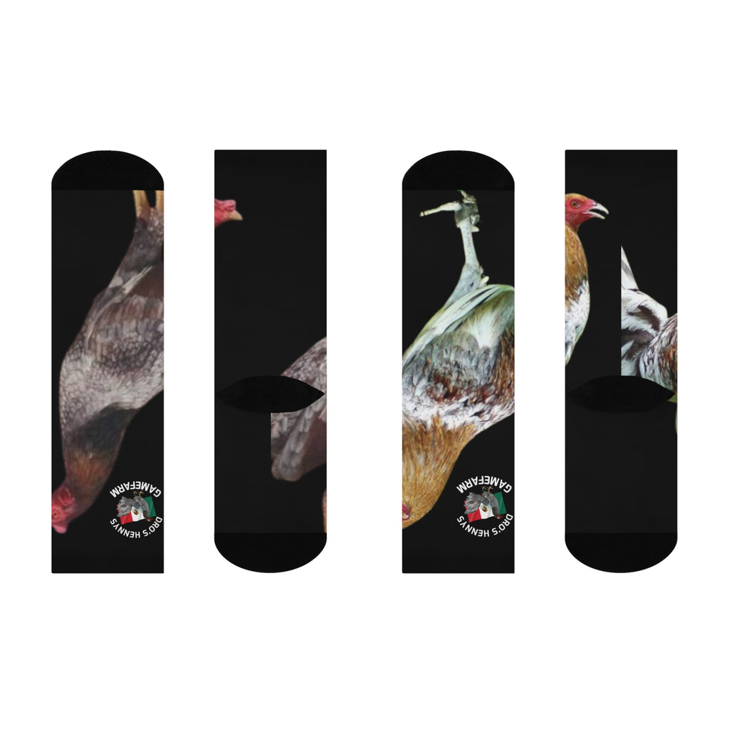 Henny-Rooster Print Cushioned Crew Socks — Gamefarm Hen Design