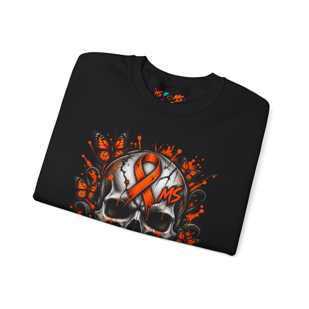 MS- Awareness Skull Crewneck Sweatshirt — "My Lesions Don’t Define Me"