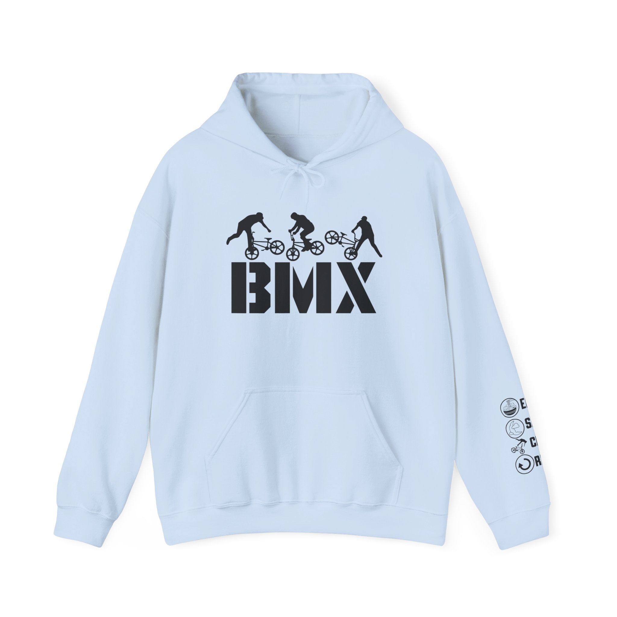 Rad-BMX Rider Hoodie — BMX Stunt Silhouettes Pullover for Riders & Fans