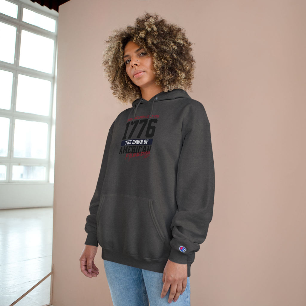 Ant-Patriotic 1776 Hoodie — "Love It or Leave It" American Flag Champion Hoodie