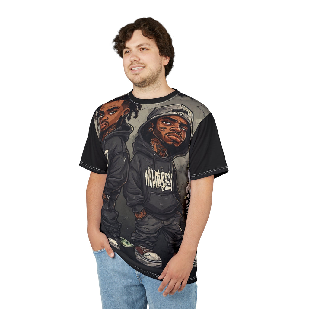 Mindset- Hip-Hop Duo Graphic Tee — Streetwear Cartoon Rappers All-Over Print