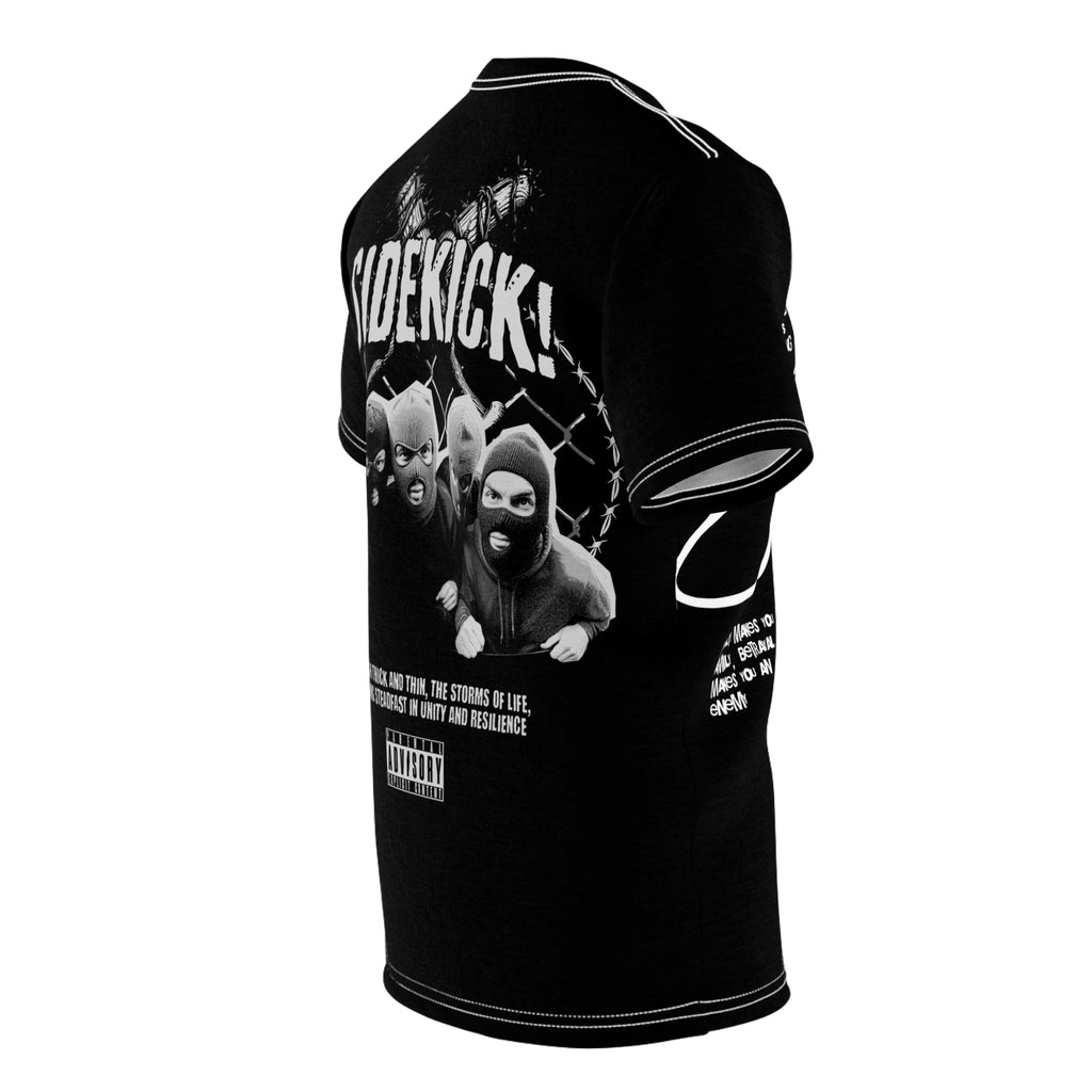 Streetwear- Street Gangster Graphic Tee — "Street Gangster" Black All-Over Print Shirt