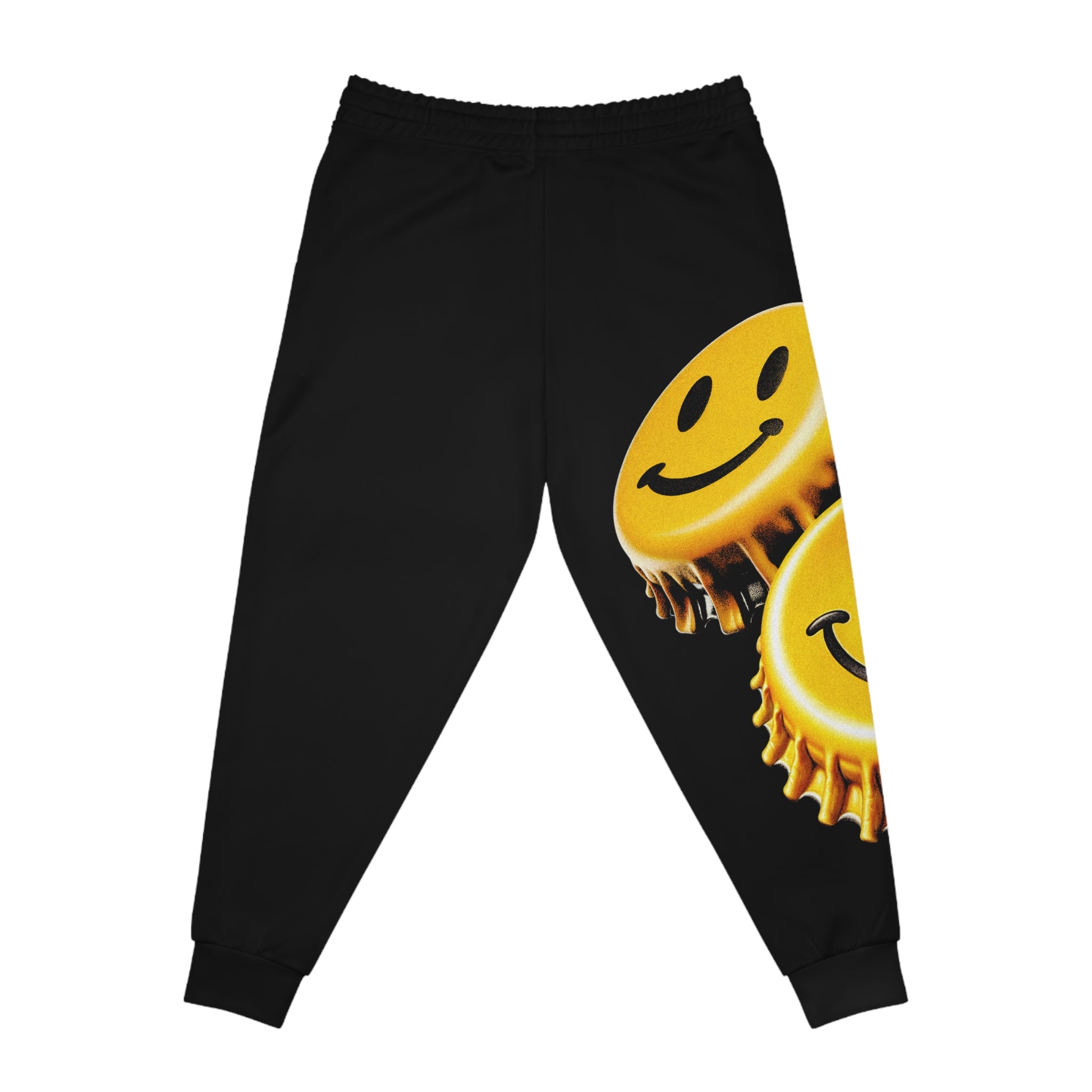 Joggers-Smiley Bottle Cap Athletic Joggers — "It's All Good" Graphic