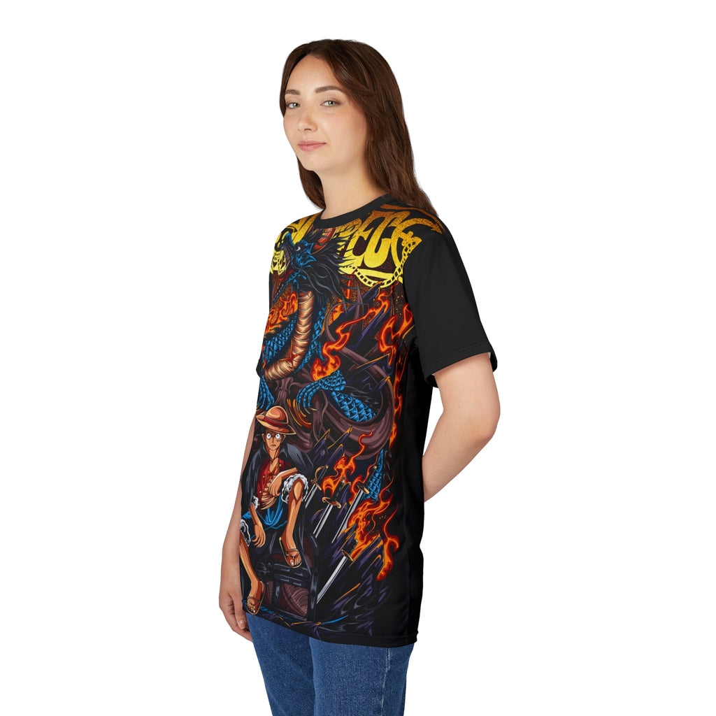 Anime-Dragon & Pirate Graphic Tee — Bold Anime-Inspired All-Over Print