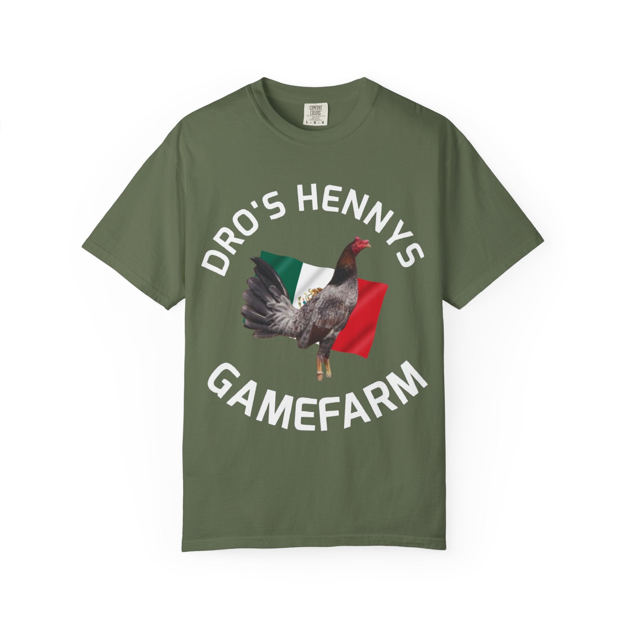 Henny- Gamefarm Rooster T-Shirt — "Dro's Henny's Gamefarm" Poultry Farm Tee