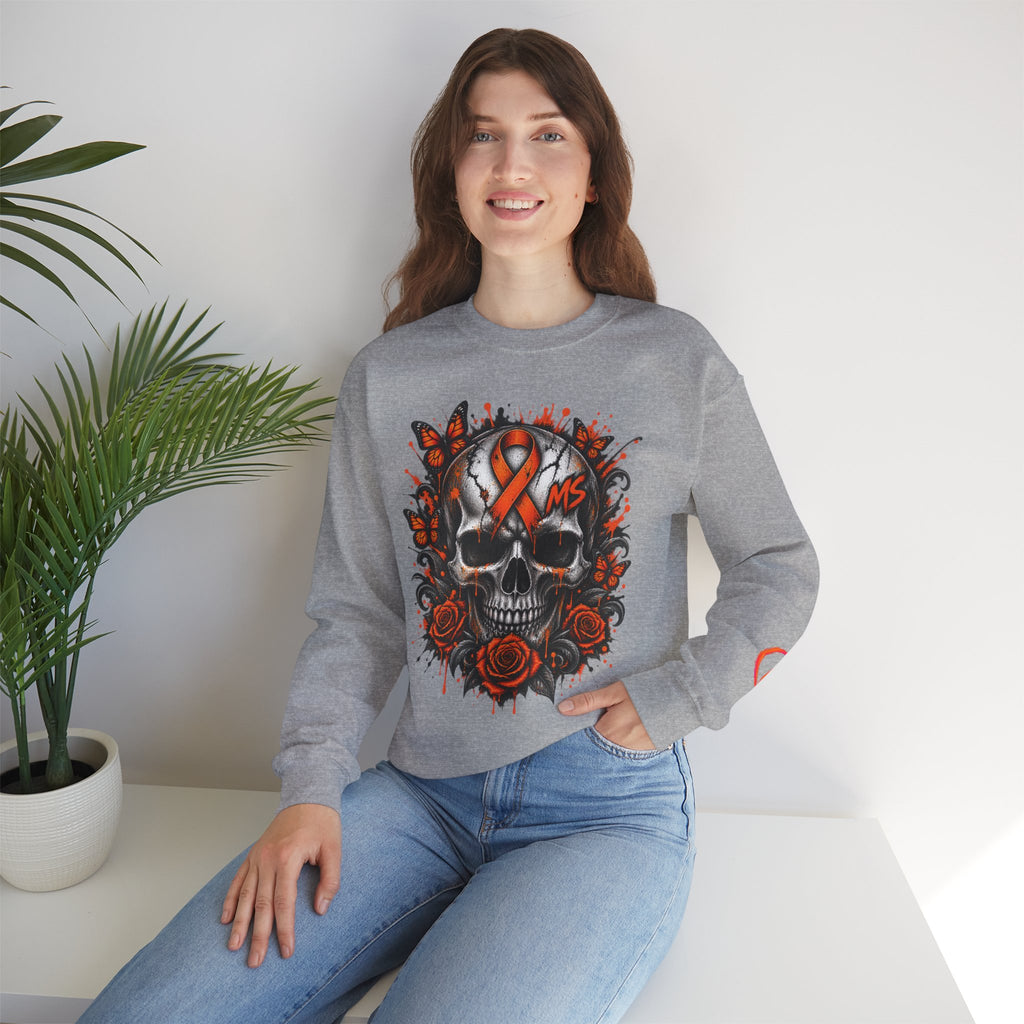 MS- Awareness Skull Crewneck Sweatshirt — "My Lesions Don’t Define Me"
