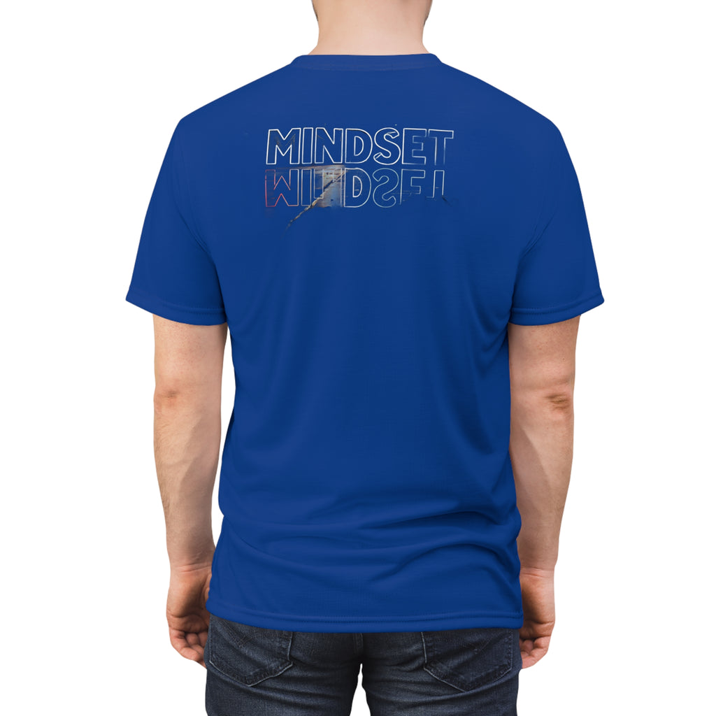 Streetwear-Money Power & Respect Graphic Tee — Bold Blue All-Over Print