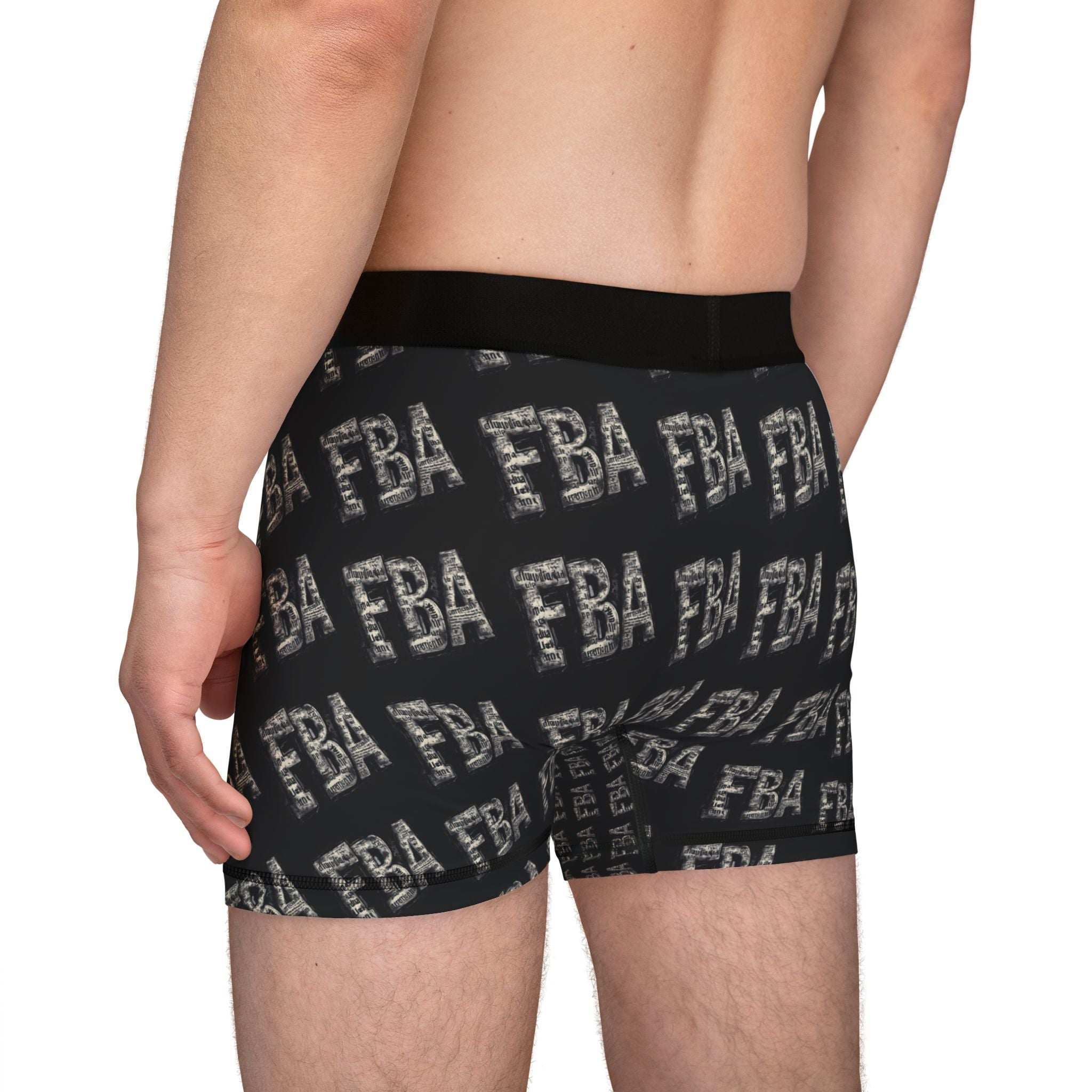 FBA- Logo Men’s Boxer Briefs — All-Over Print Comfortable Underwear