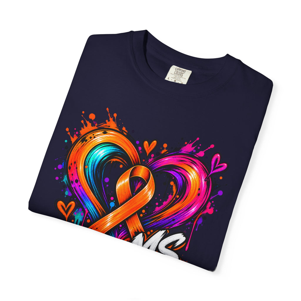 MS- Awareness Heart Ribbon T-Shirt — “Not All Wounds Are Visible” Neuropathy Support Tee