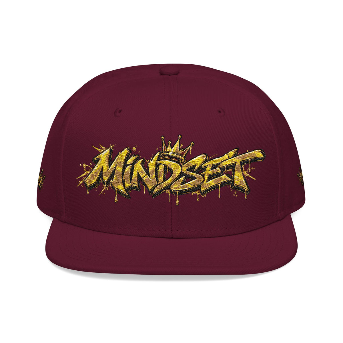 Hat-Embroidered Gold Graffiti Snapback Hat