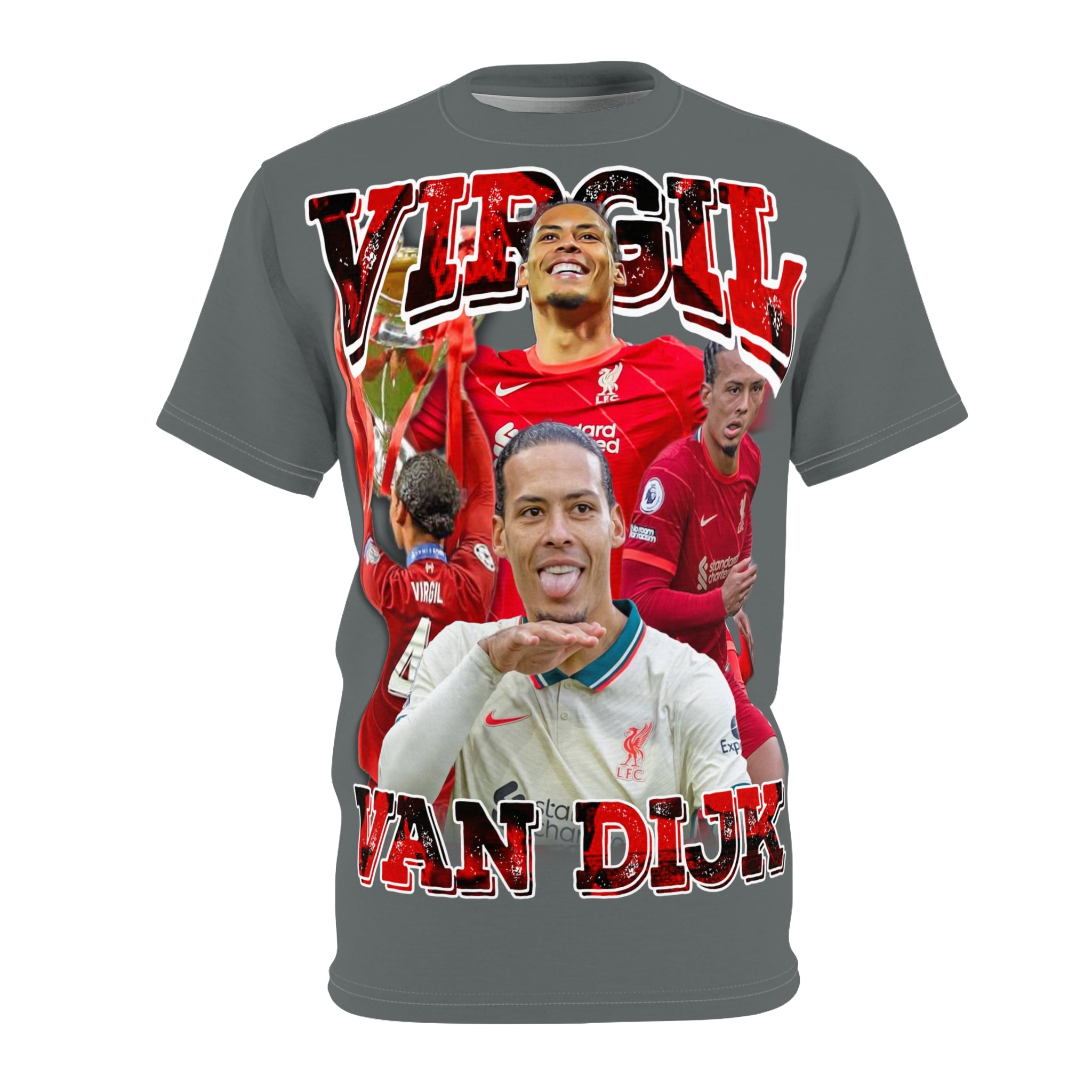 Team-Soccer Star Montage Tee — Virgil Van Dijk Tribute Shirt