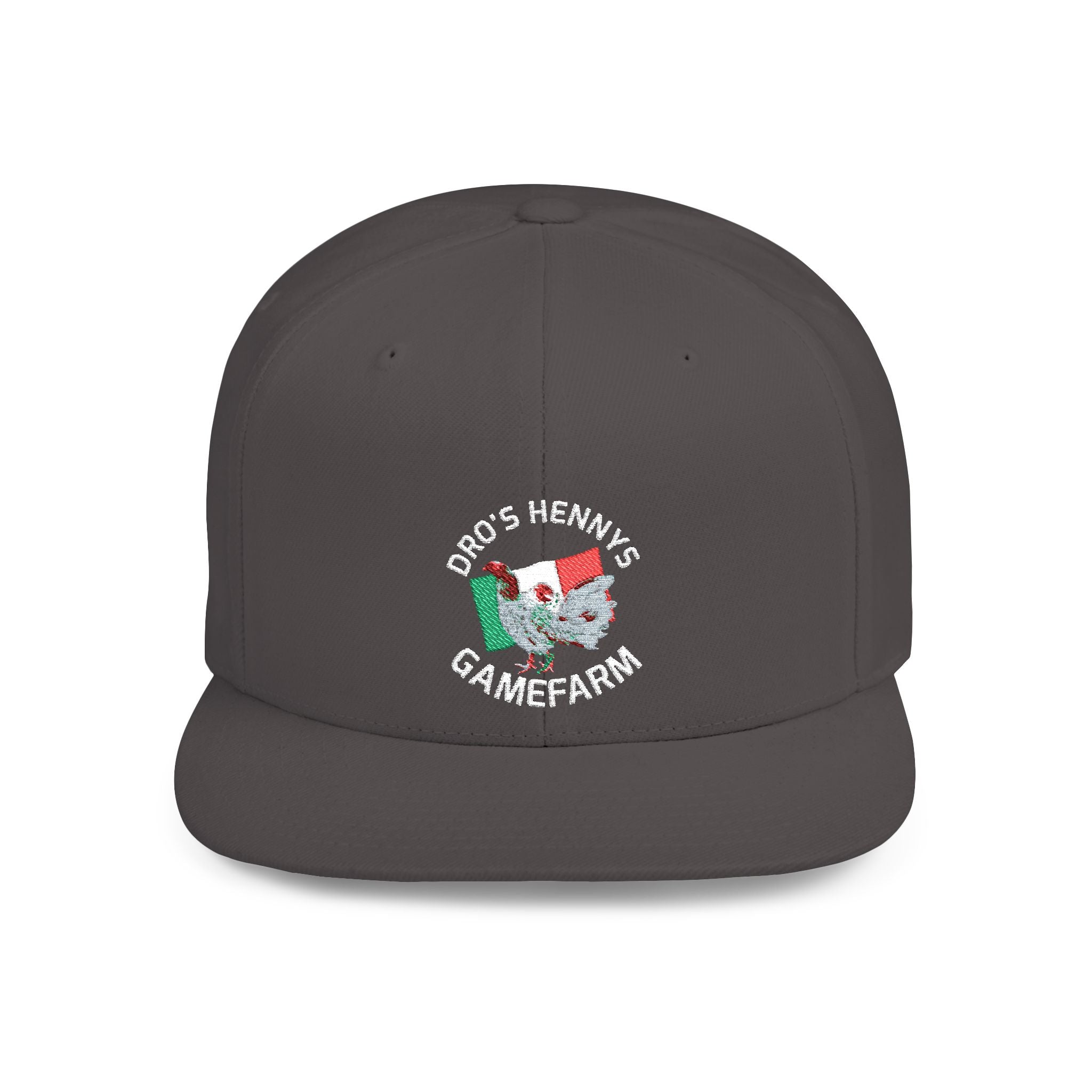 Henny- Flat Bill Snapback Hat — Dro's Henny's Gamefarm Logo Cap
