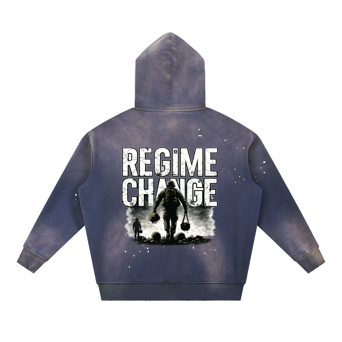 Vintage Washed Frayed Fleece Hoodie