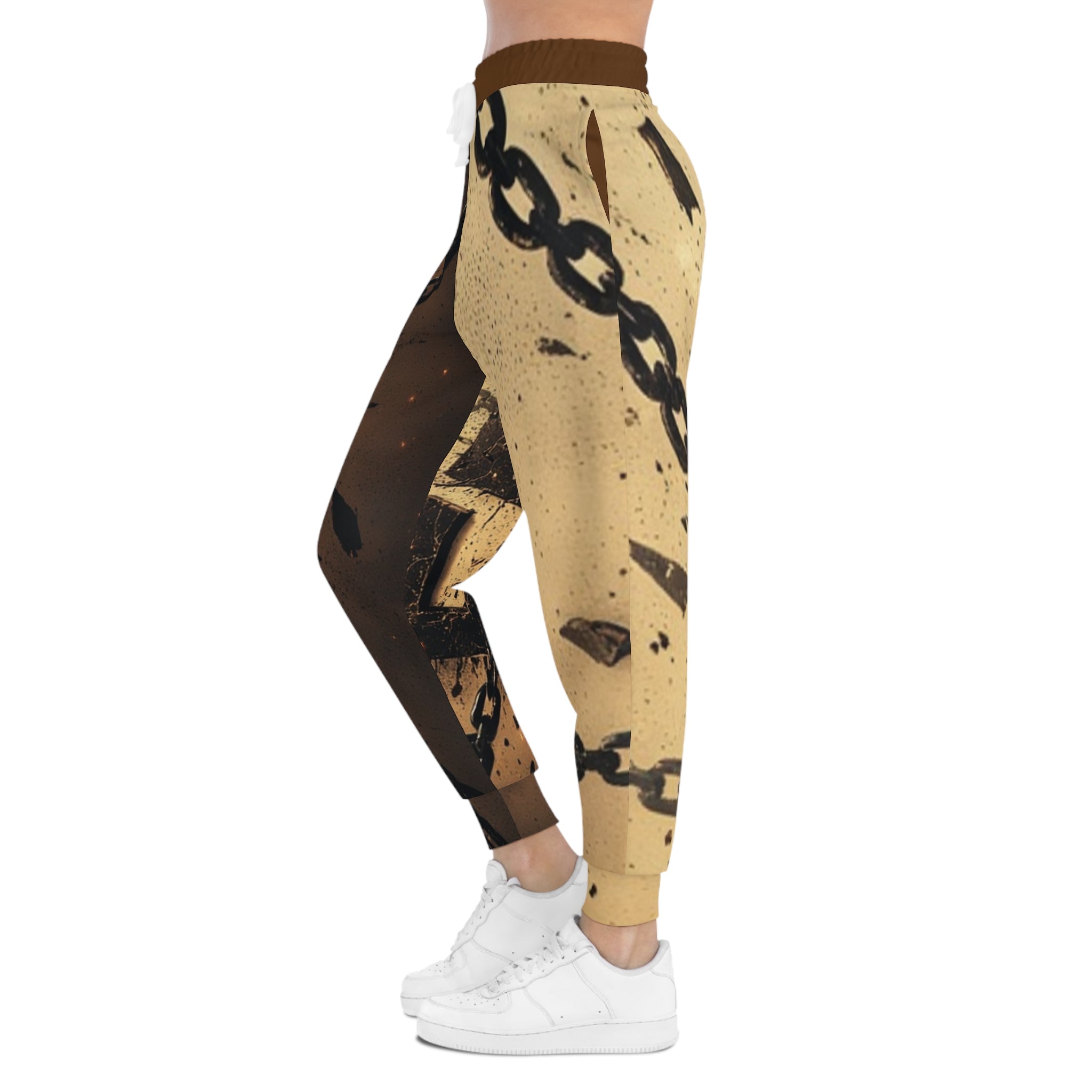 FBA- Graffiti Chain Print Joggers — Urban Streetwear Athletic Pants