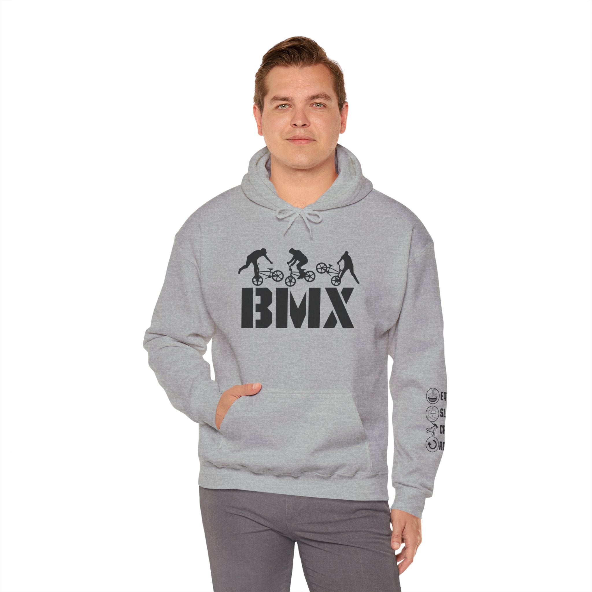 Rad-BMX Rider Hoodie — BMX Stunt Silhouettes Pullover for Riders & Fans