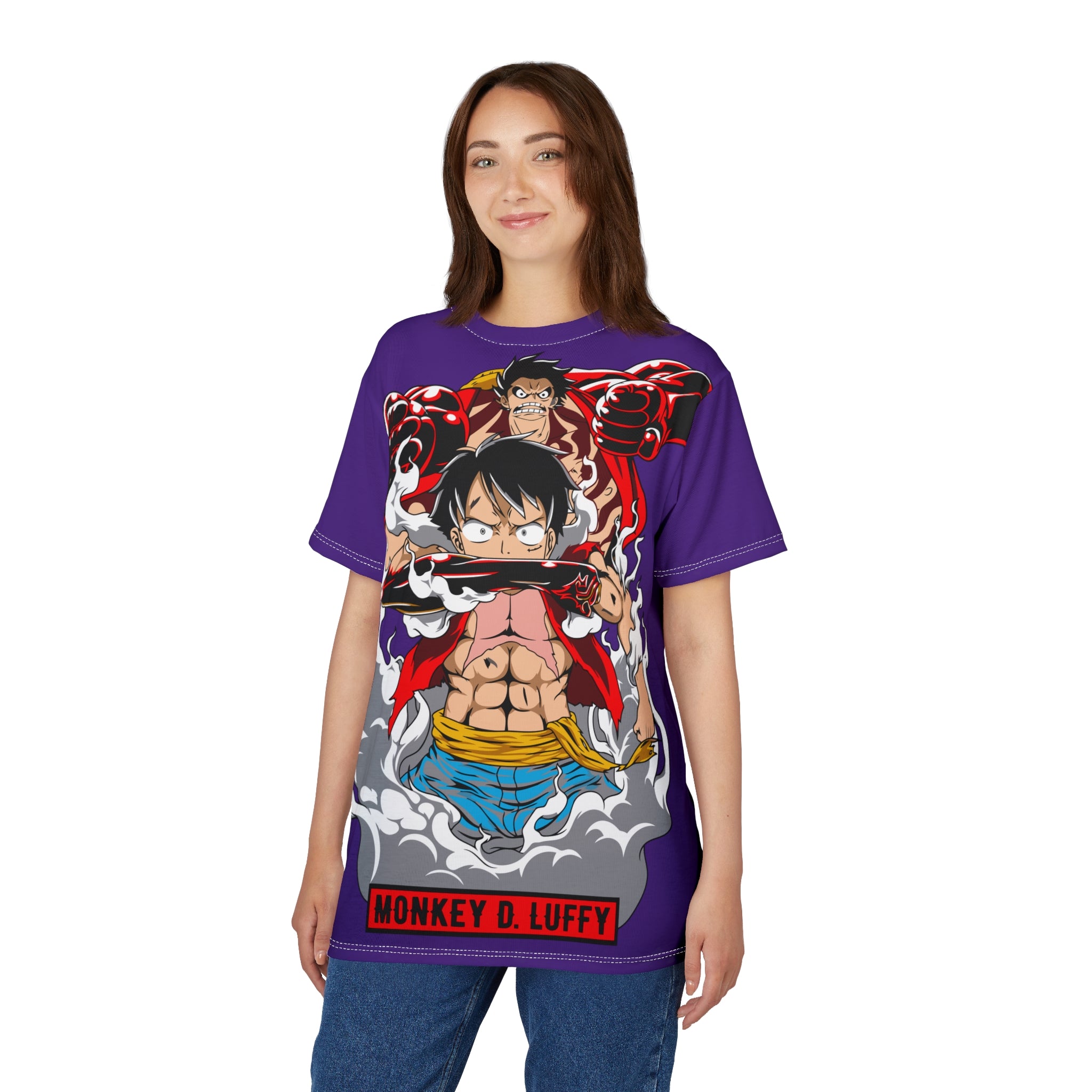 Anime -Graphic Tee — Monkey D. Luffy Full-Print Pirate Crew Shirt