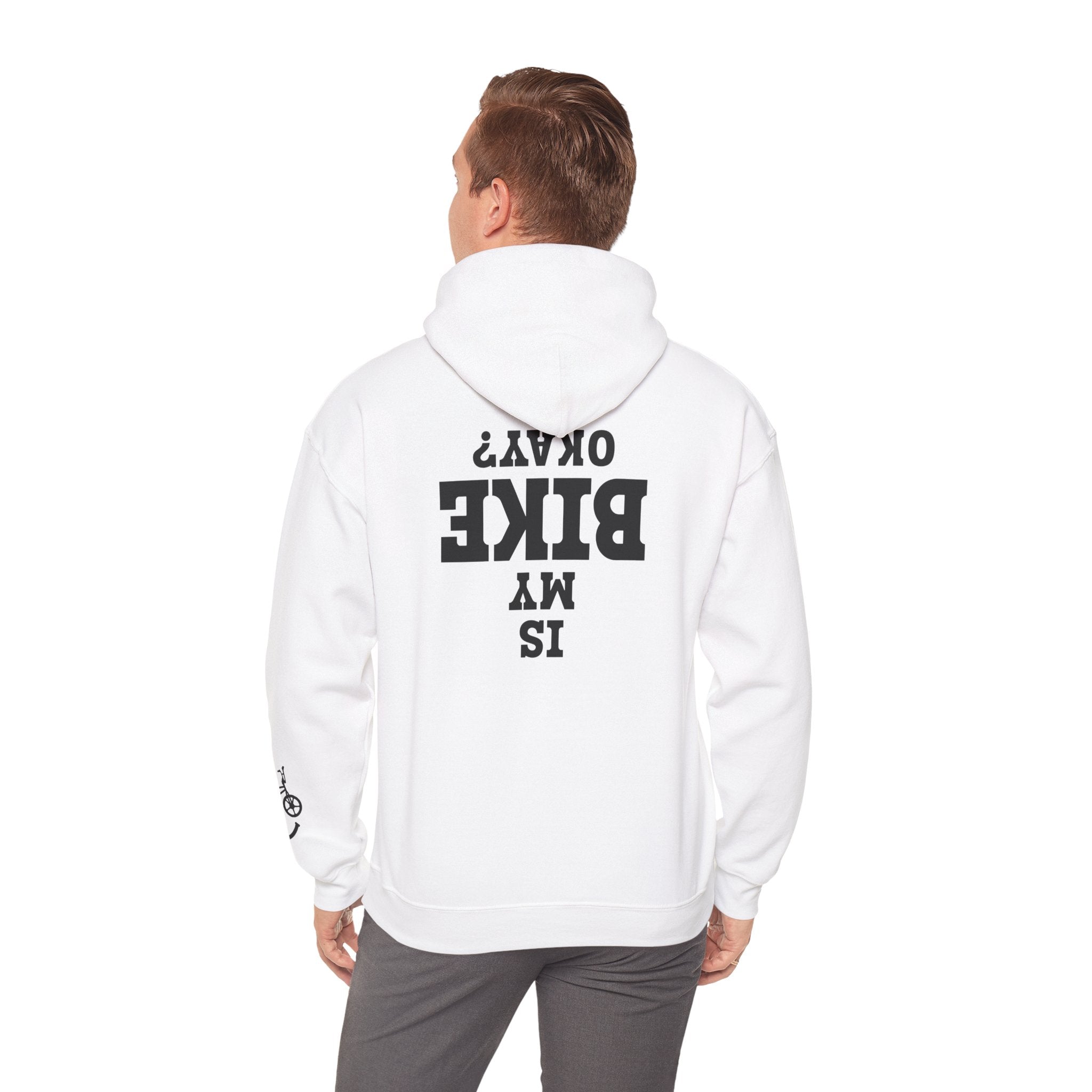 Rad-Biker American Flag Hoodie — 'Is My Bike Okay?' Graphic Hooded Sweatshirt
