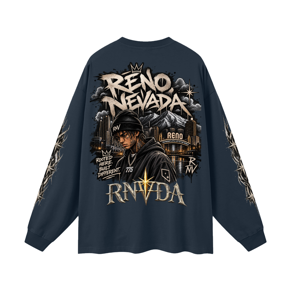 7NV-RNVDA-Oversized Unisex Long Sleeve T-Shirt