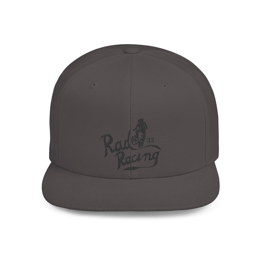 Rad-Flat Bill Snapback Hat — Retro 'Racer Racing' Embroidered Logo Cap