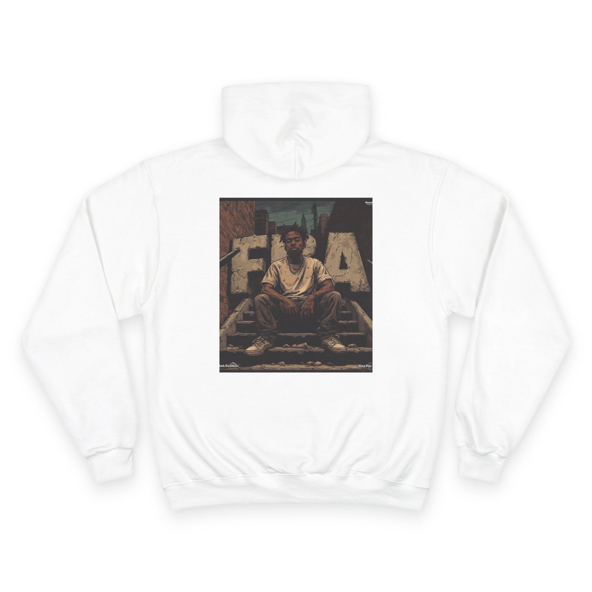 FBA- Graphic Hoodie – Vintage Shield Logo & Back Photo Print