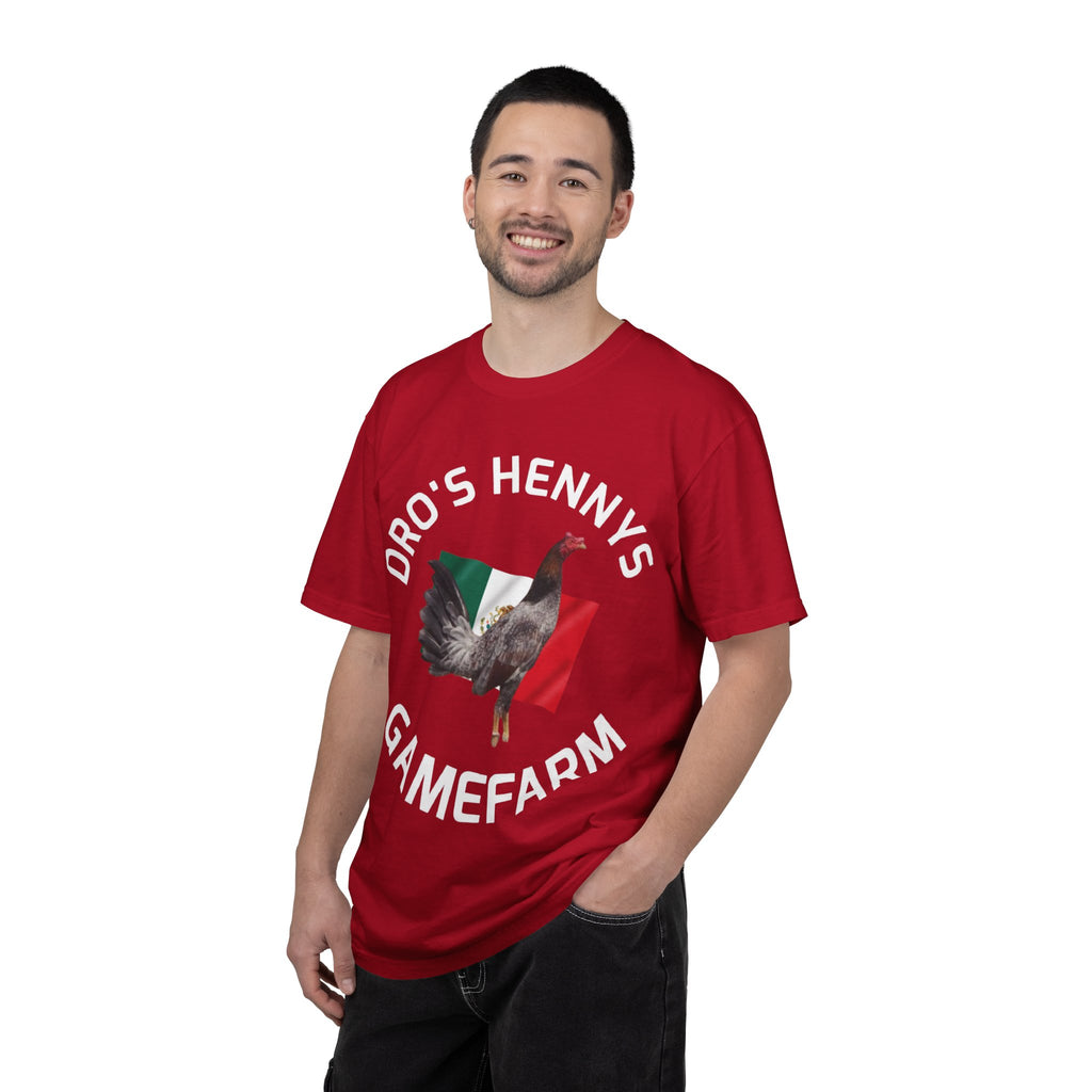 Henny- Gamefarm Rooster T-Shirt — "Dro's Henny's Gamefarm" Poultry Farm Tee