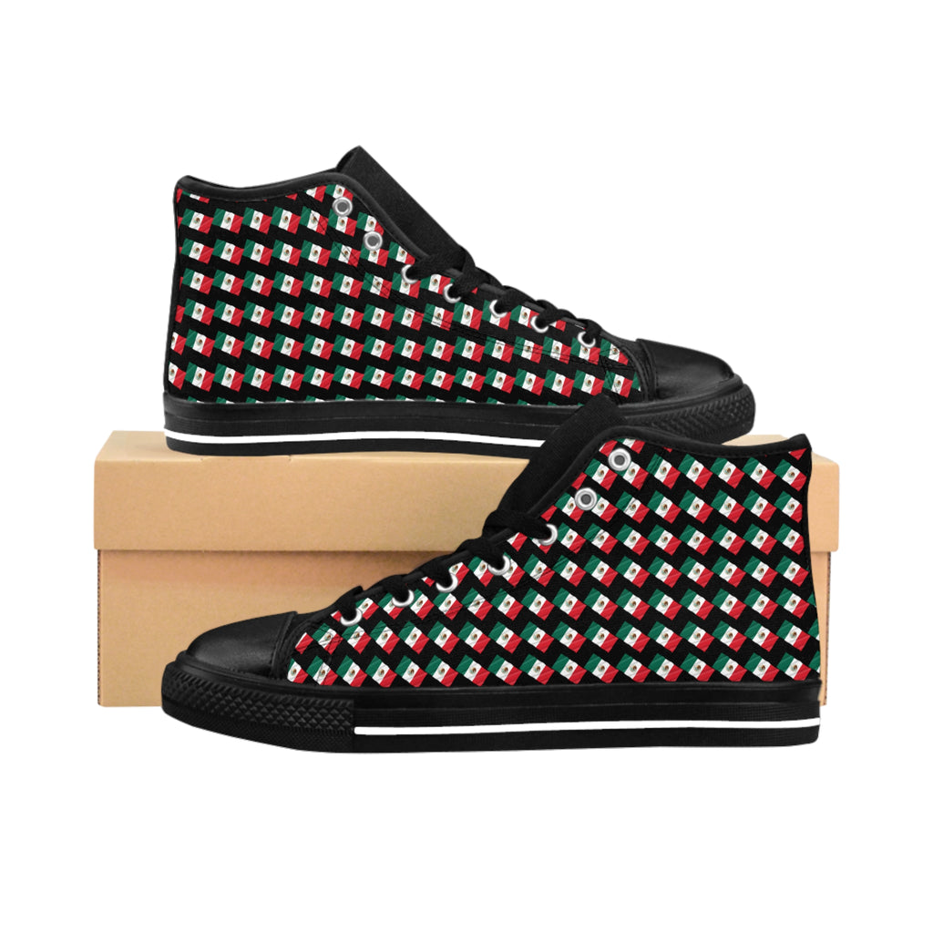 Henny- Mexican Flag High-Top Sneakers — Men's Patriotic Classic Sneakers