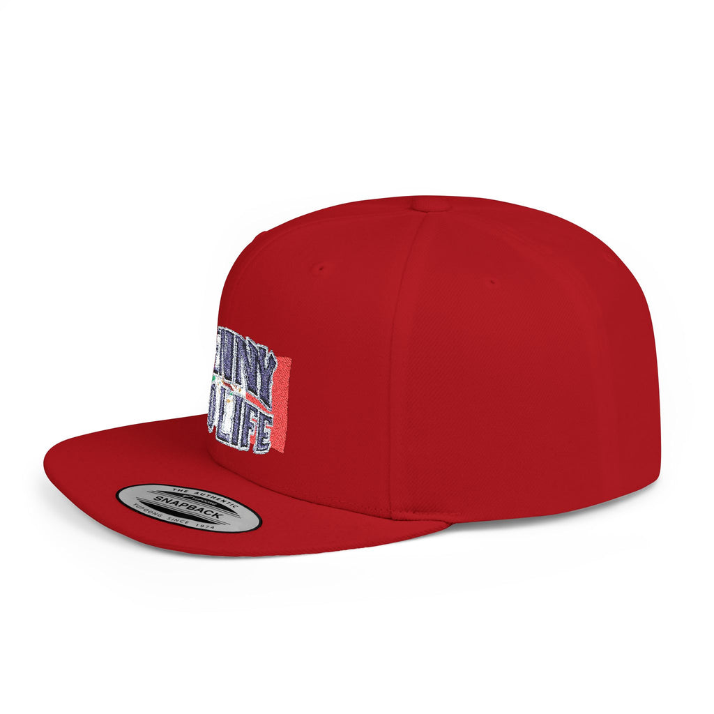 Henny- Flat Bill Snapback Hat — "Henny No Life" Embroidered with Italian Flag Accent