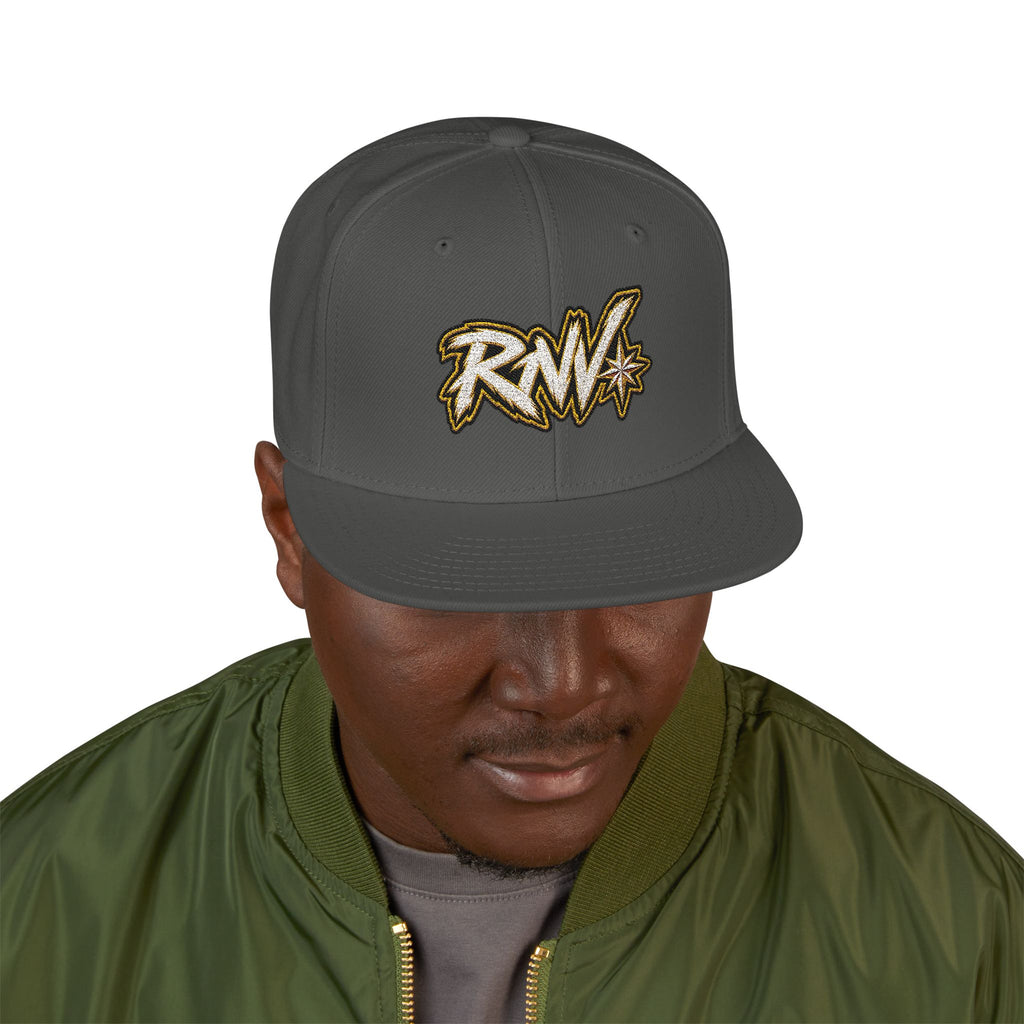 Hat-Embroidered Gold Graffiti Snapback Hat