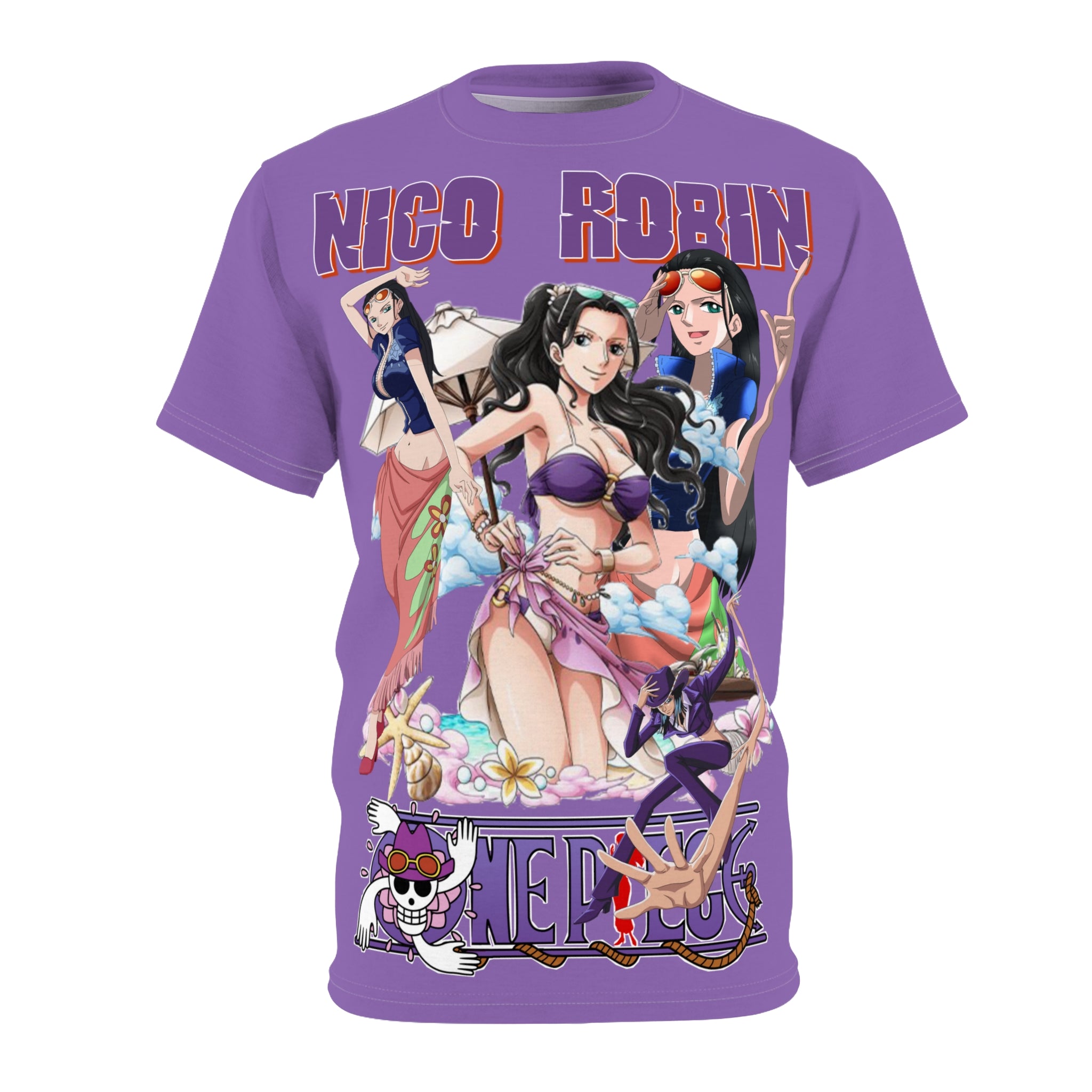 Anime- Beach Tee — All-Over Print Purple T-Shirt