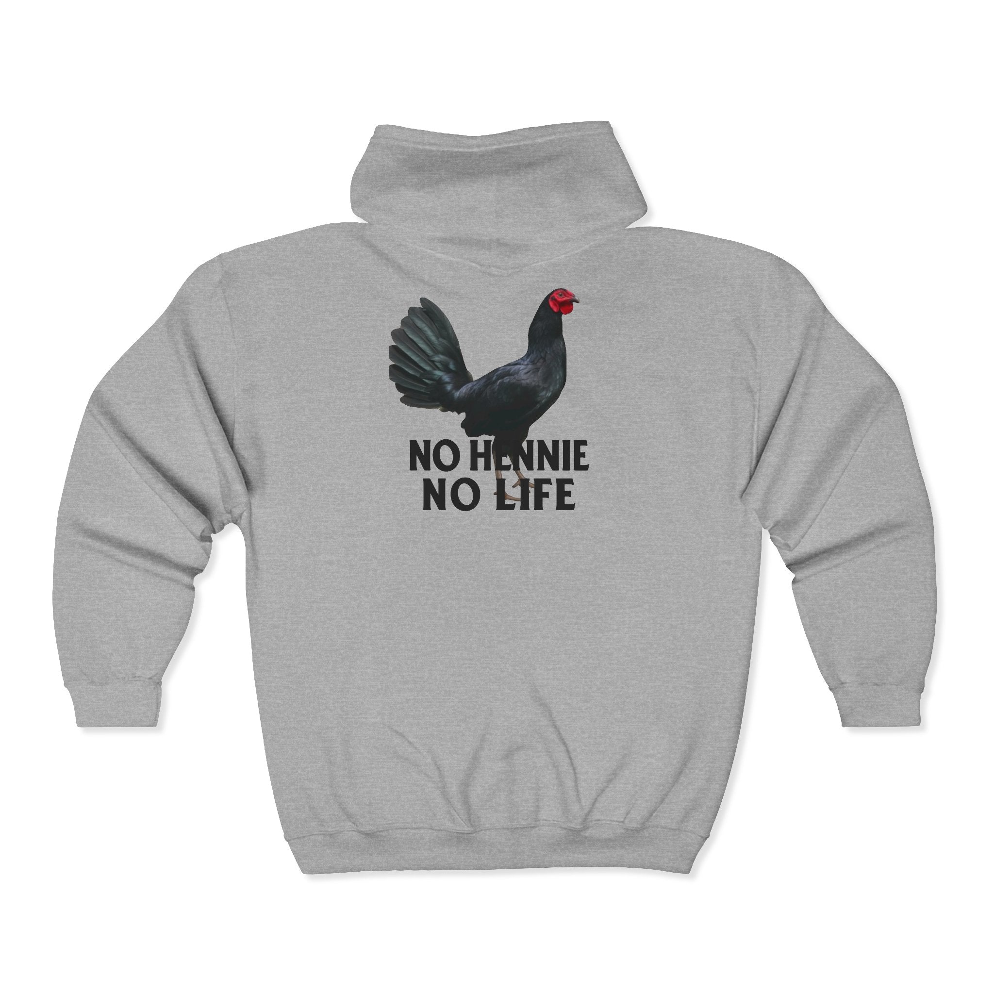 Henny- Gamefarm Chicken Hoodie — “Dro’s Hennys Gamefarm” Zip-Up (No Hennies No Life)