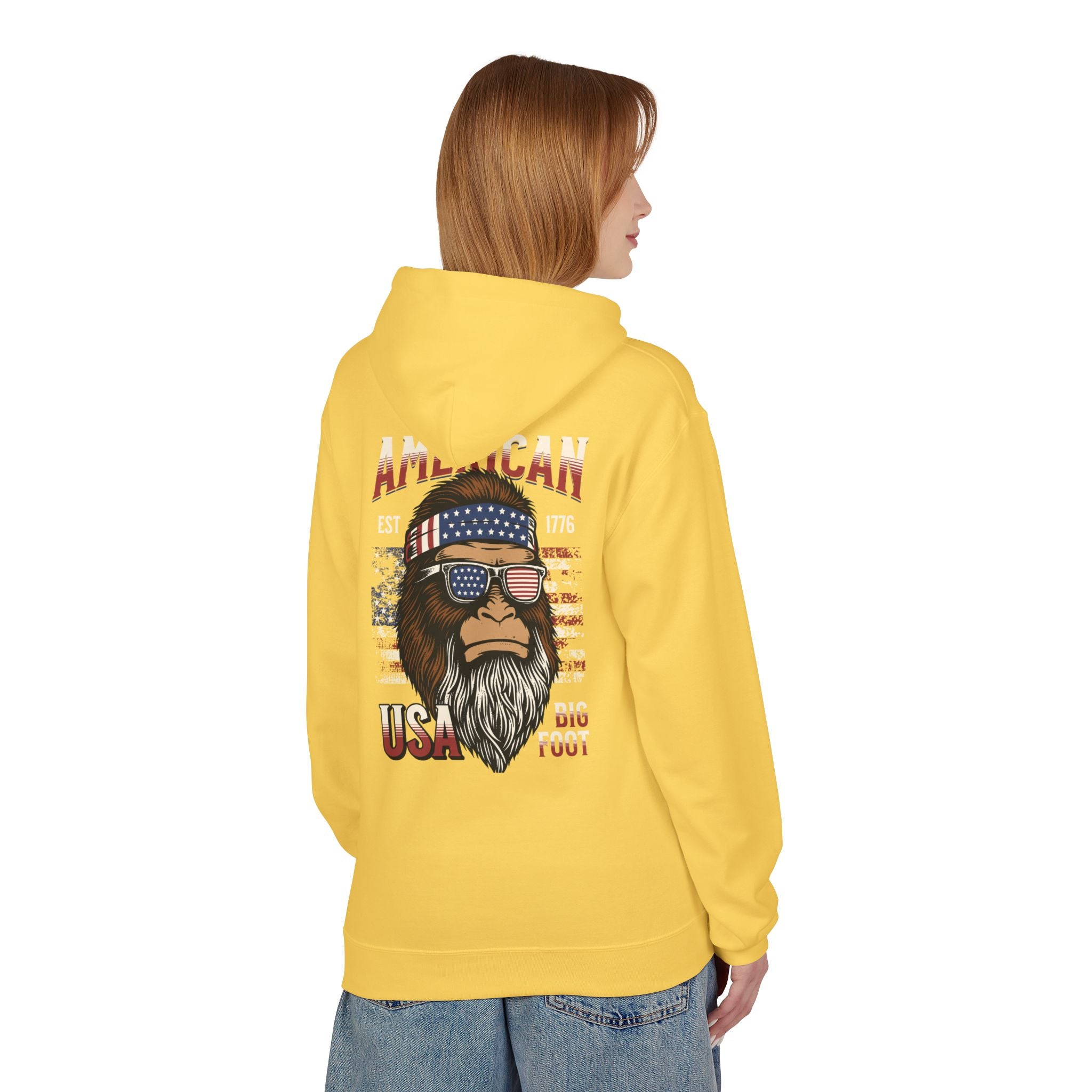 Ant-Hoodie - "God Bless America" Patriotic Ape Graphic USA Hoodie